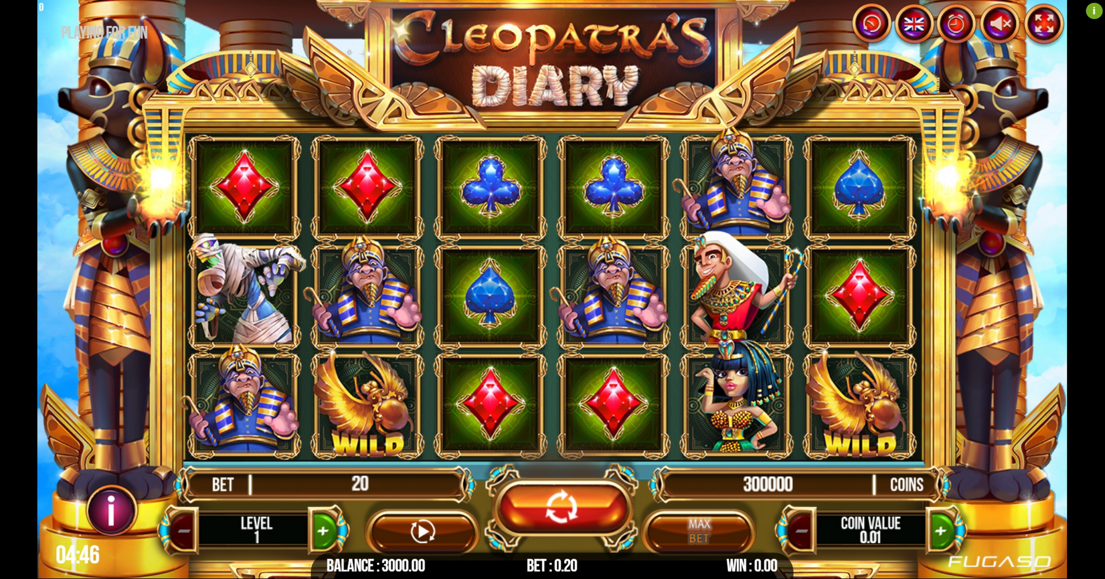 Reels in Cleopatra's Diary Slot Game by Fugaso