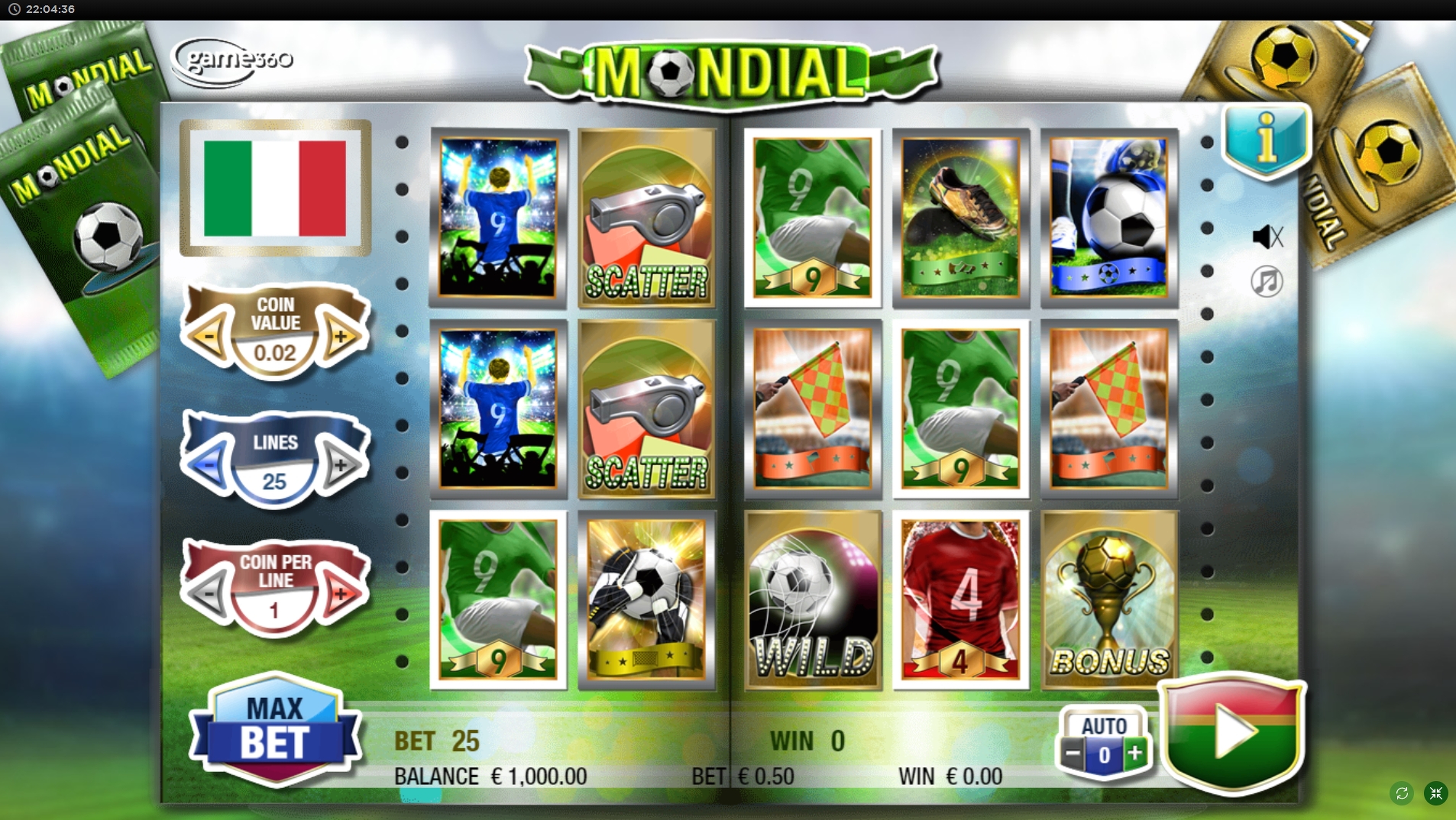 Reels in Mondial Slot Game by Game360