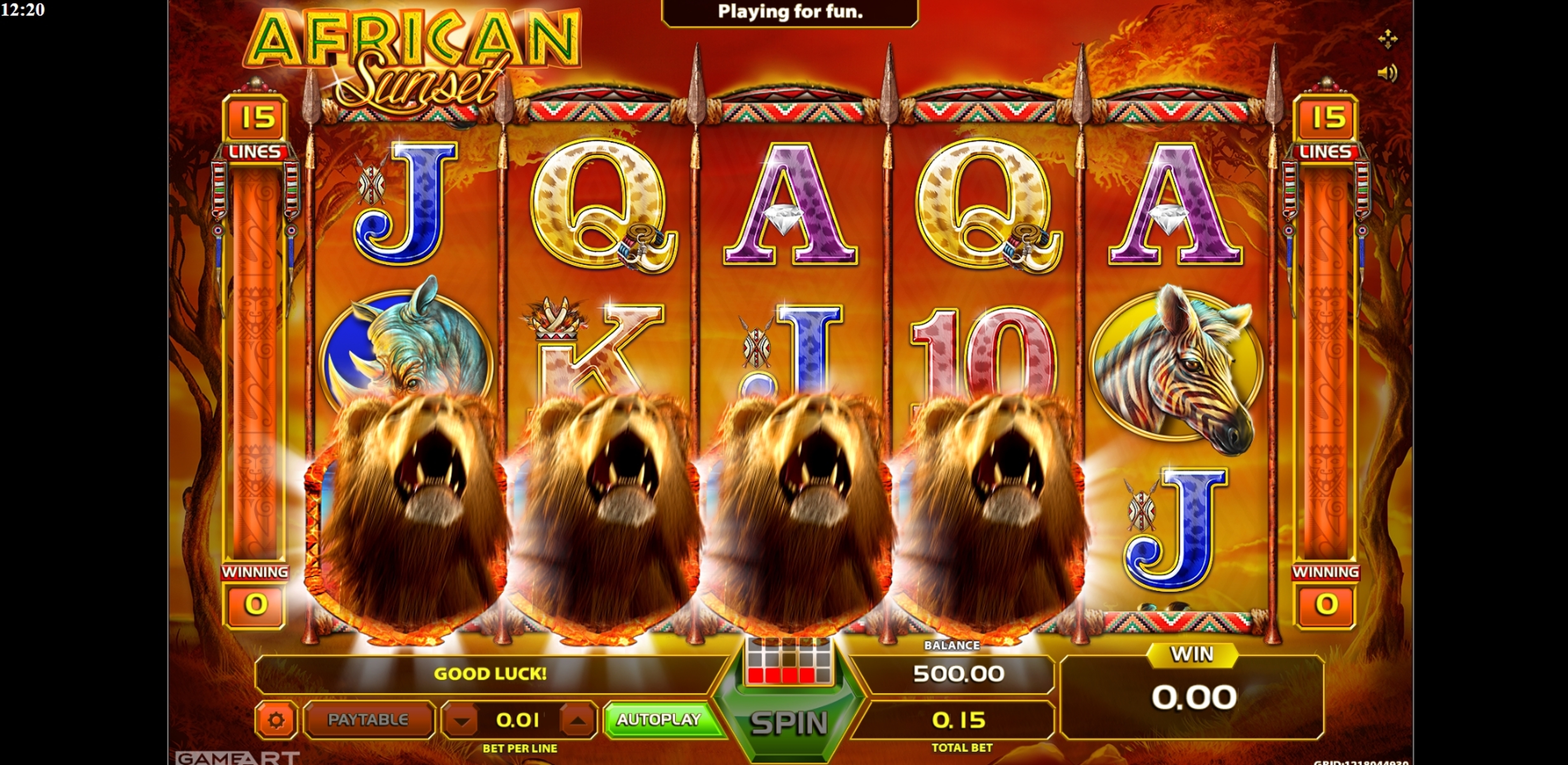 Win Money in African Sunset Free Slot Game by GameArt
