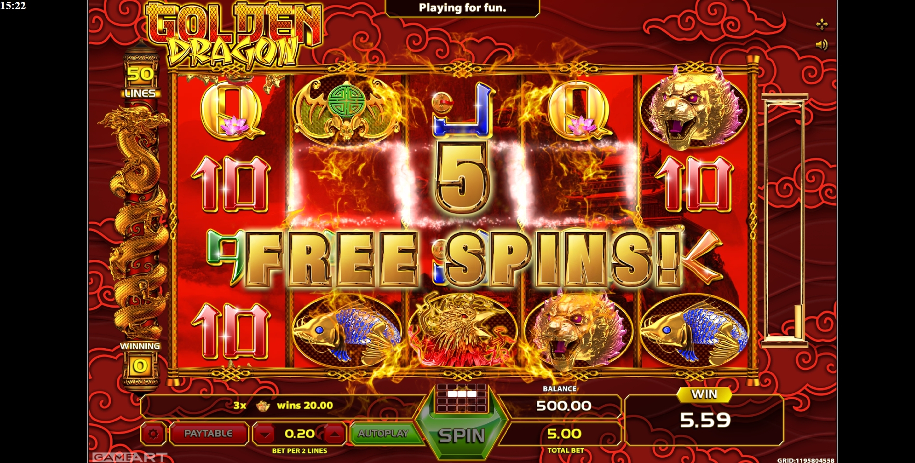 Win Money in Golden Dragon Free Slot Game by GameArt