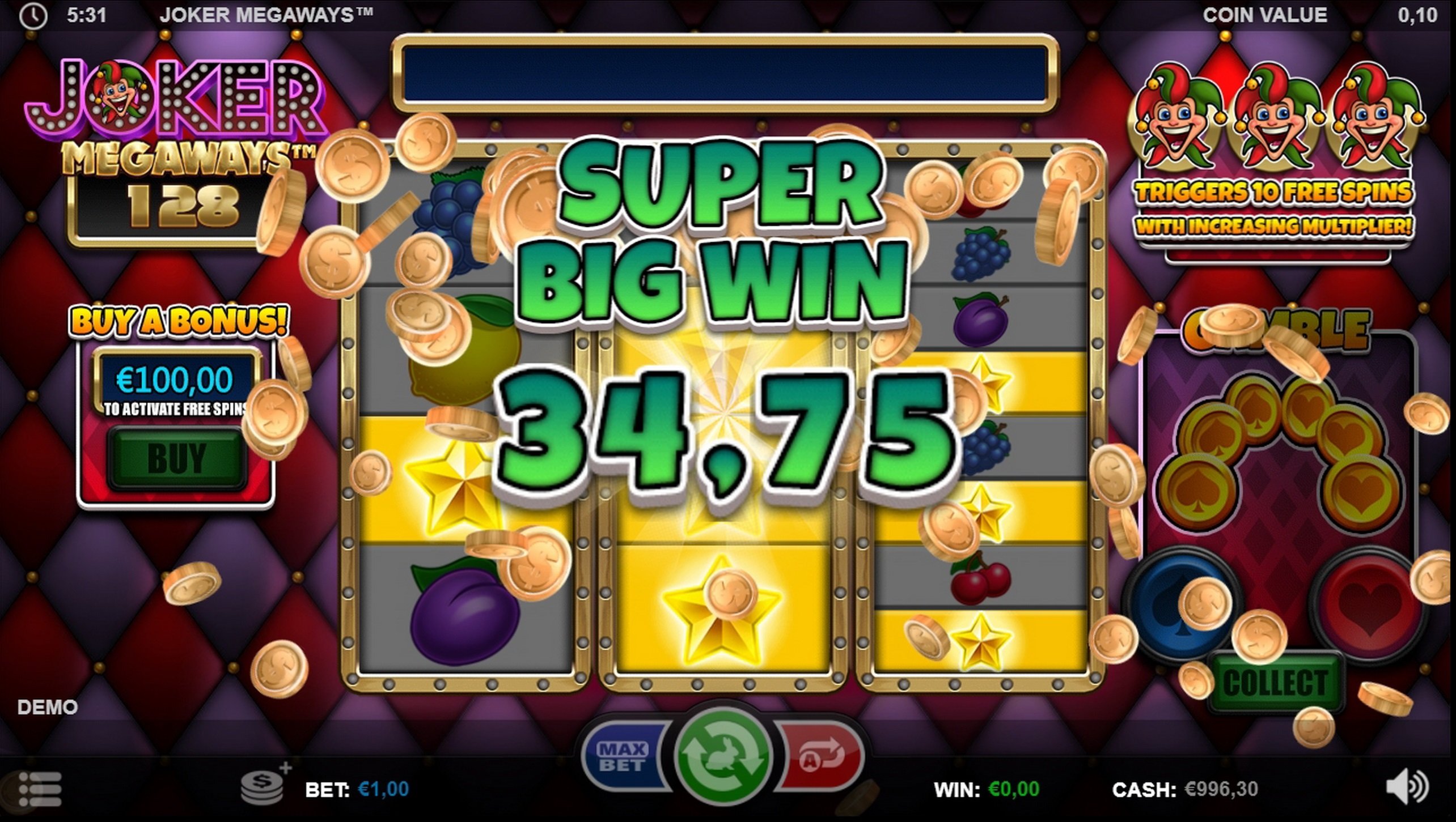 Win Money in Joker Megaways Free Slot Game by Games Inc