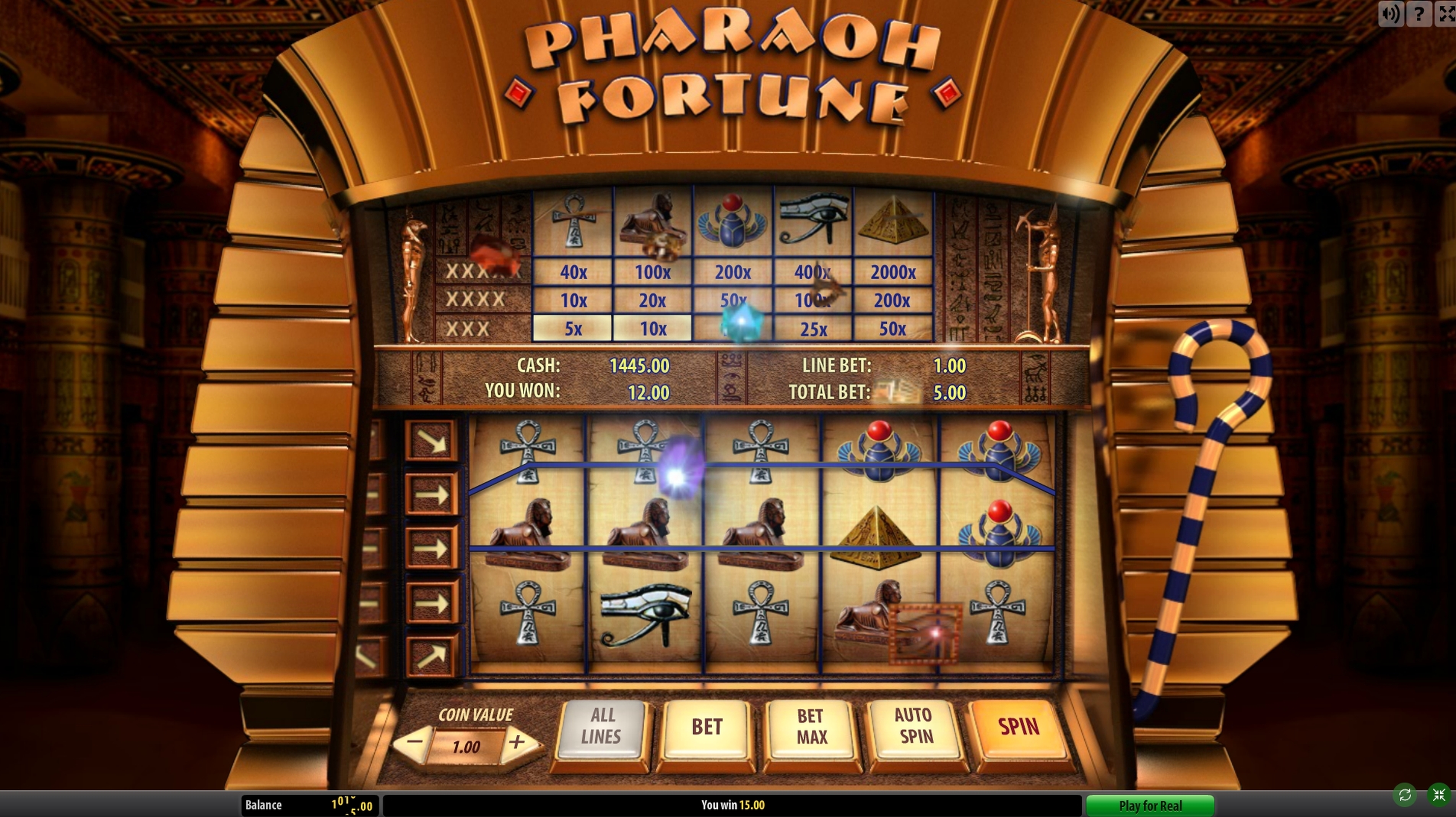 Play Pharaohs Fortune online, free