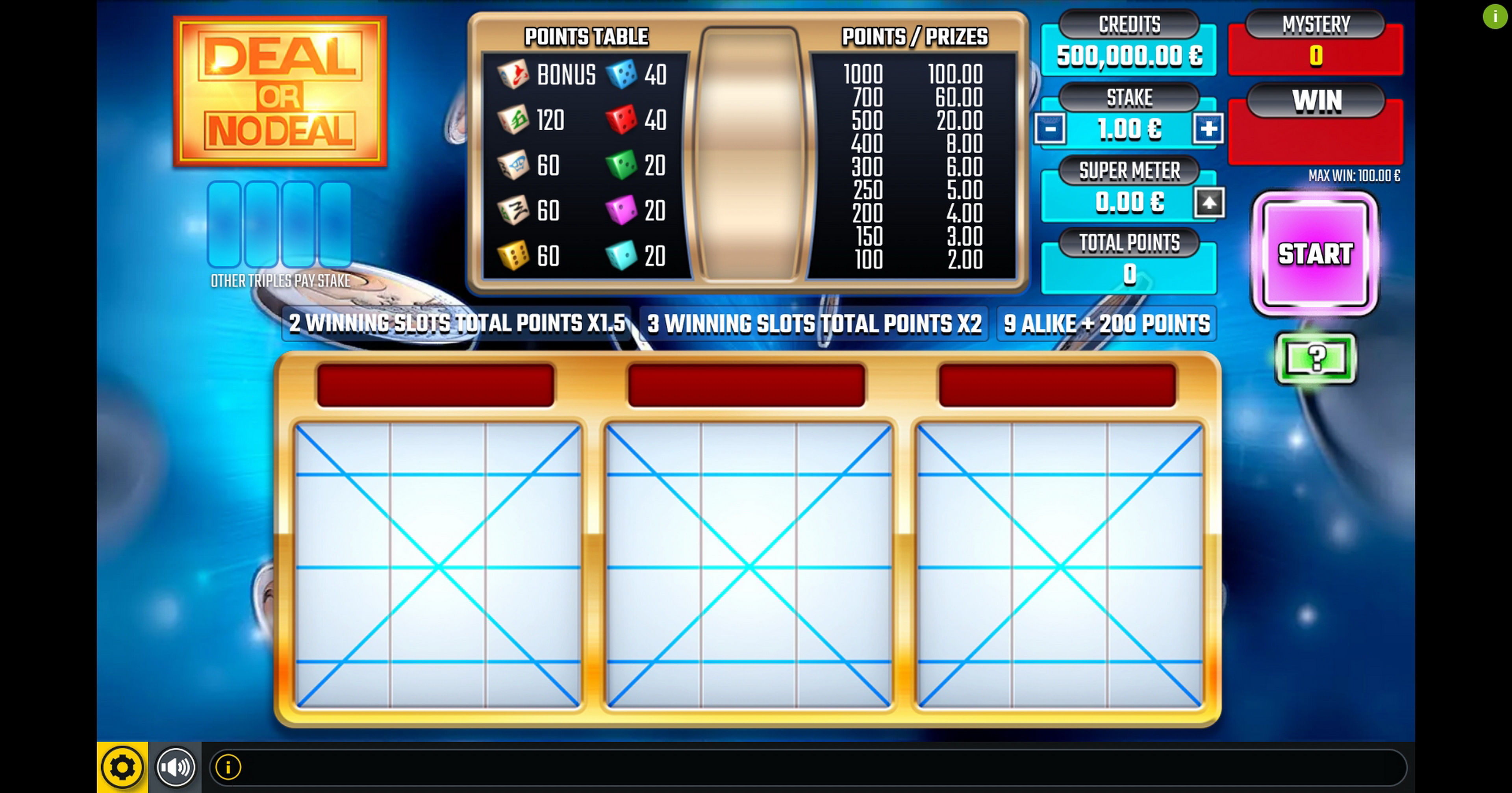 Reels in Deal Or No Deal Blue Slot Game by GAMING1