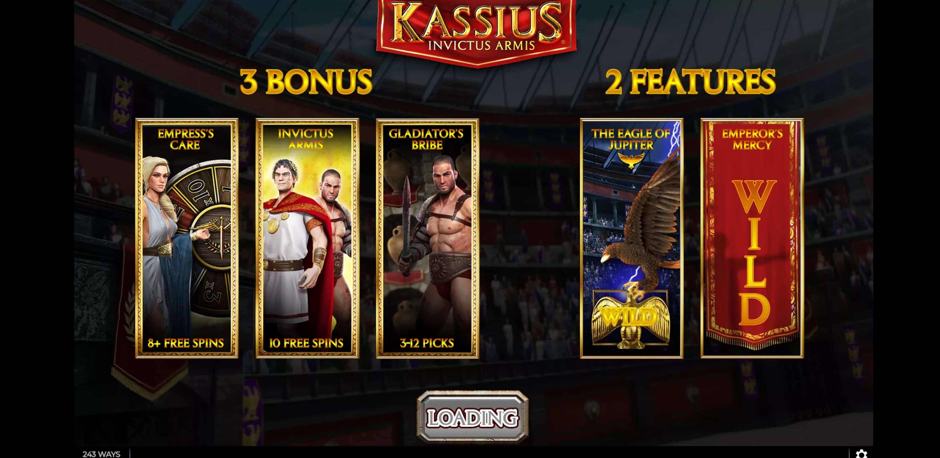 Play Kassius Invictus Armis Free Casino Slot Game by GAMING1