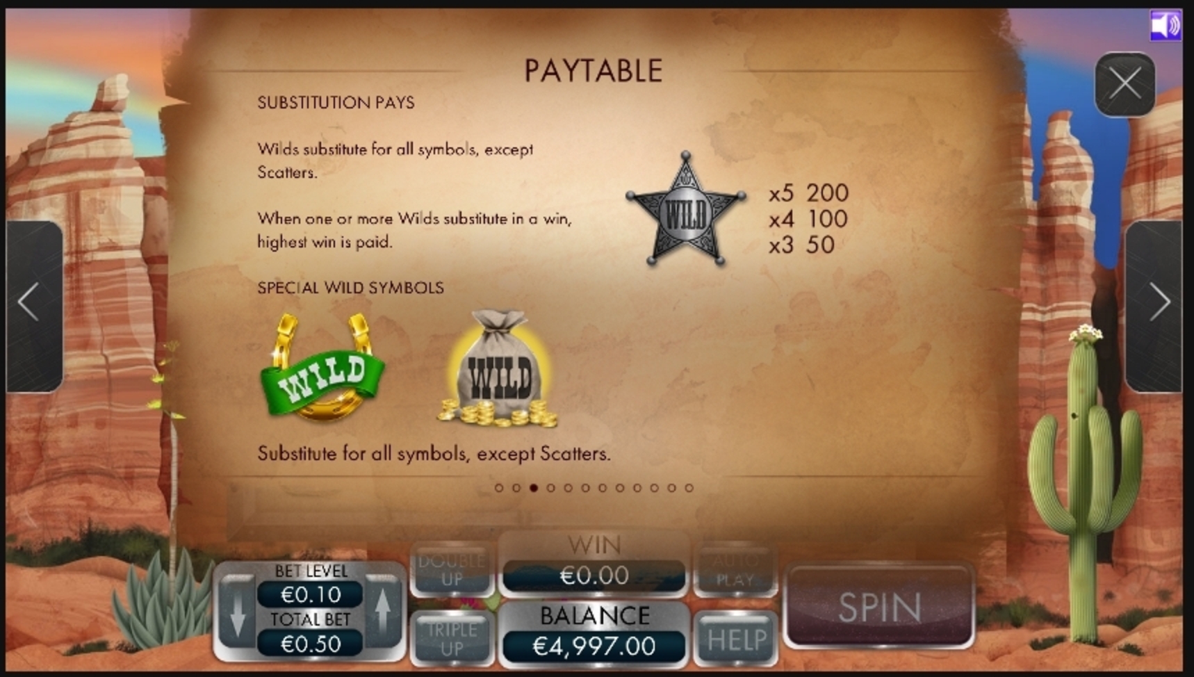 Info of Arizona Treasure Slot Game by Genesis Gaming