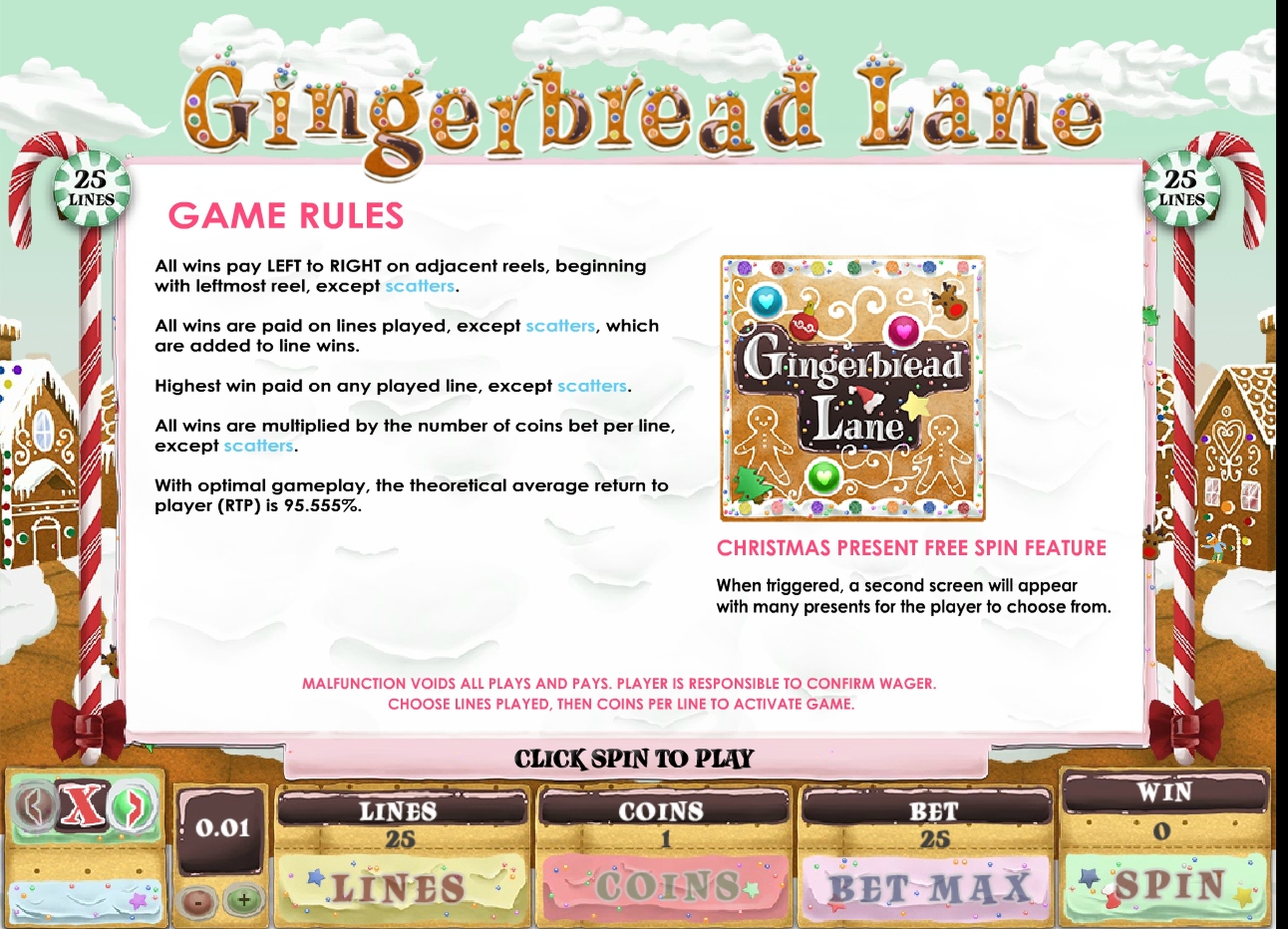 Info of Gingerbread Lane Slot Game by Genesis Gaming