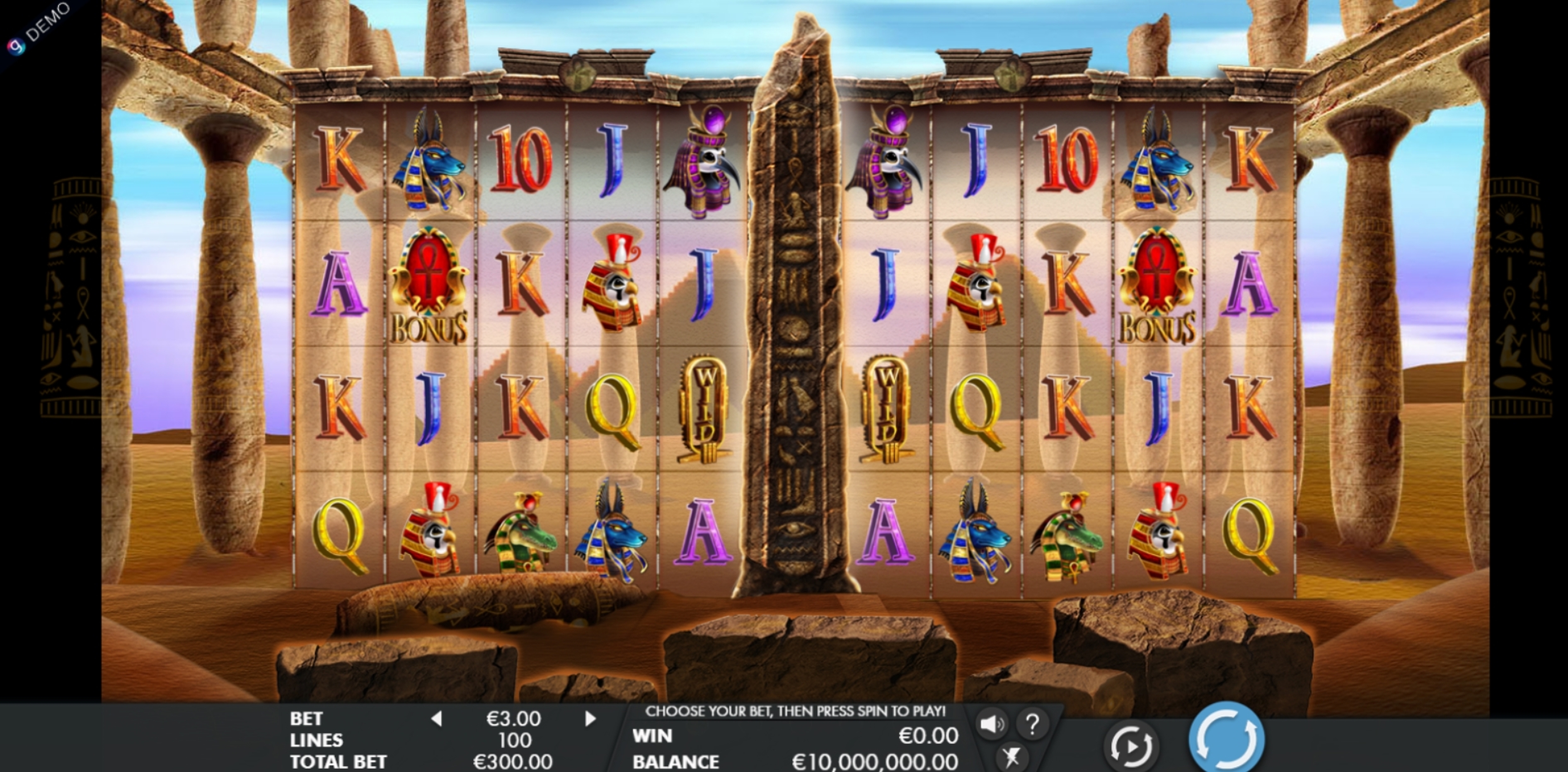 Reels in Temple of Luxor Slot Game by Genesis Gaming