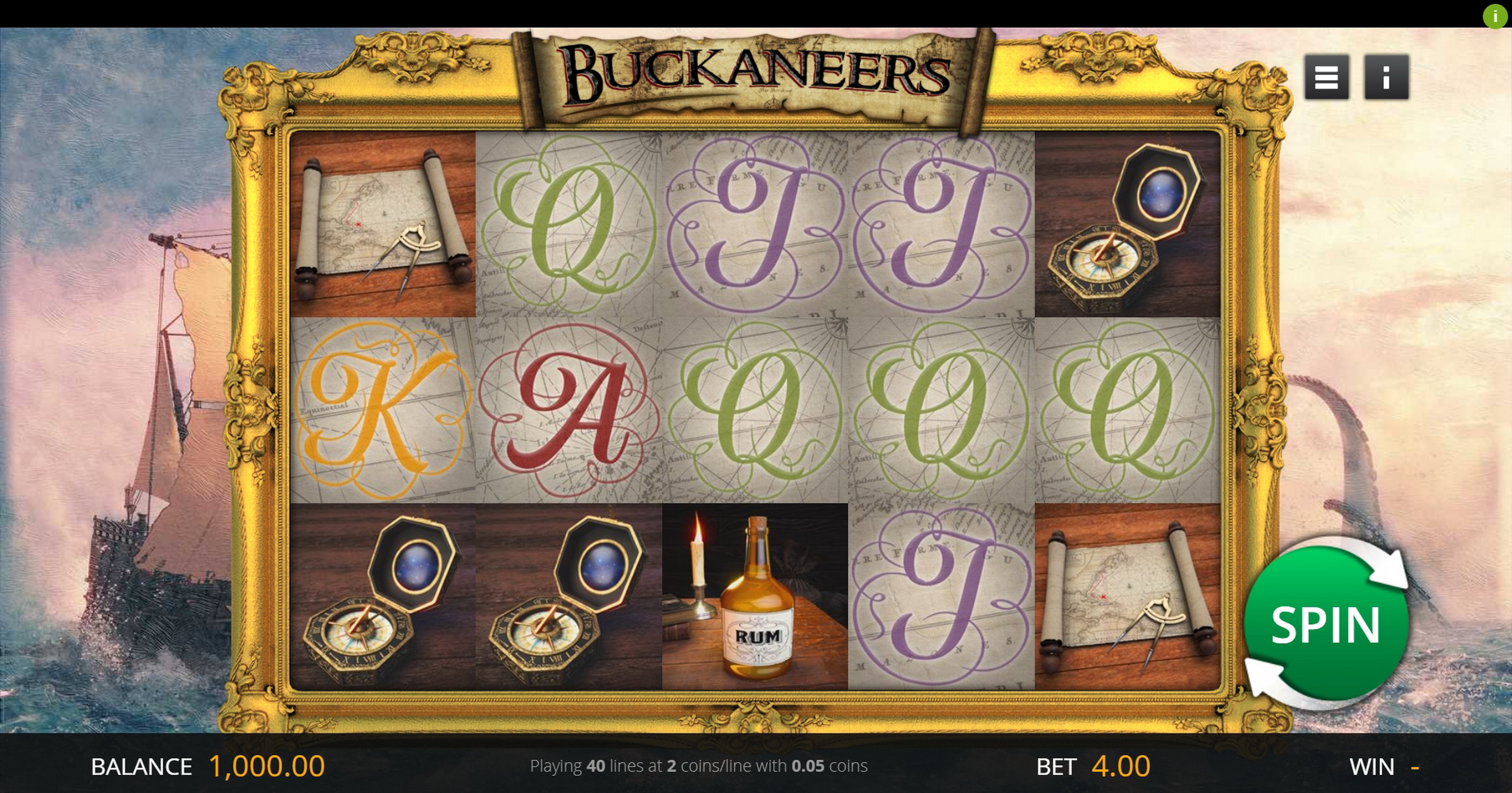 Reels in Buckaneers Slot Game by Genii