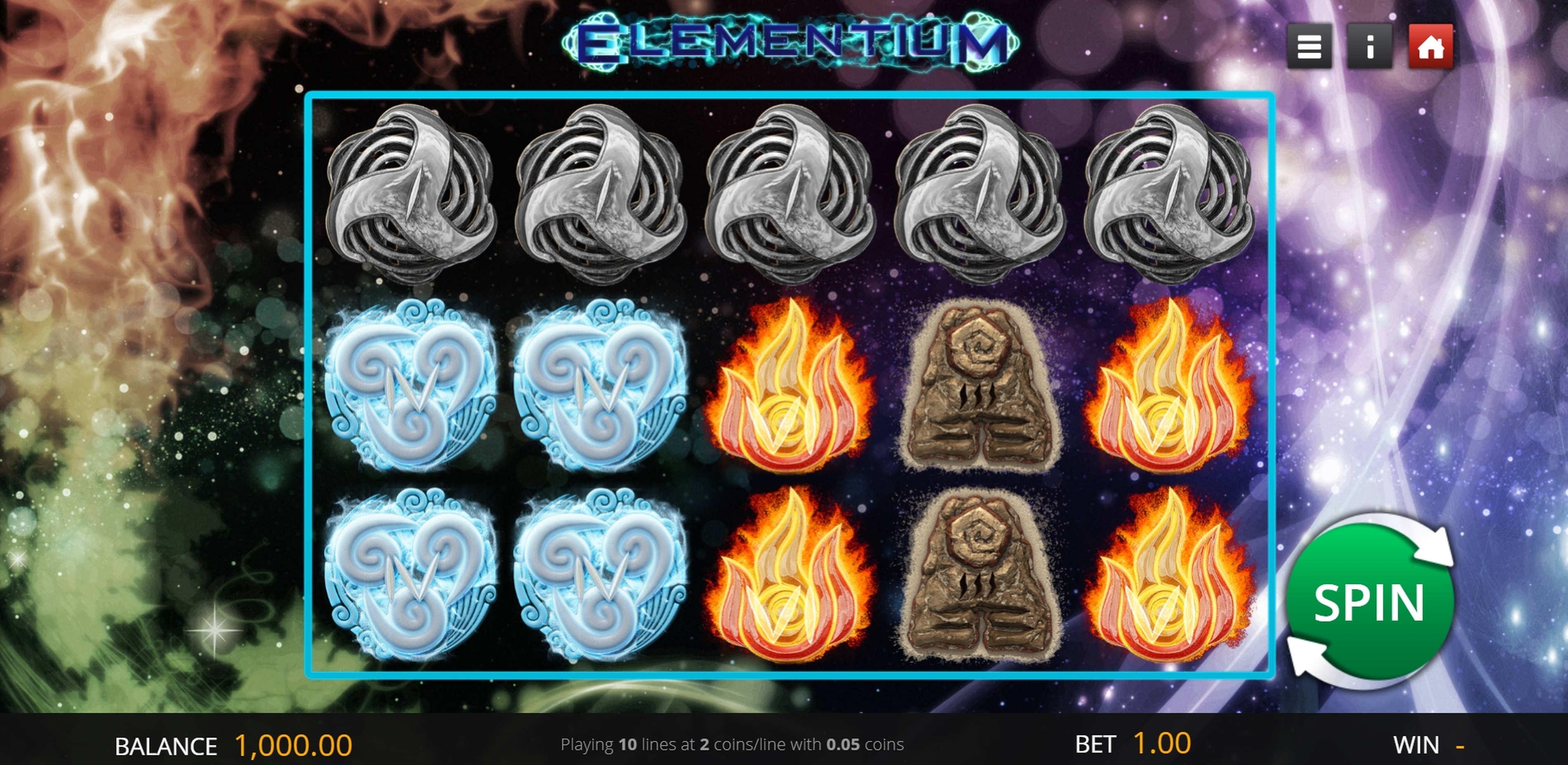 Reels in Elementium Slot Game by Genii