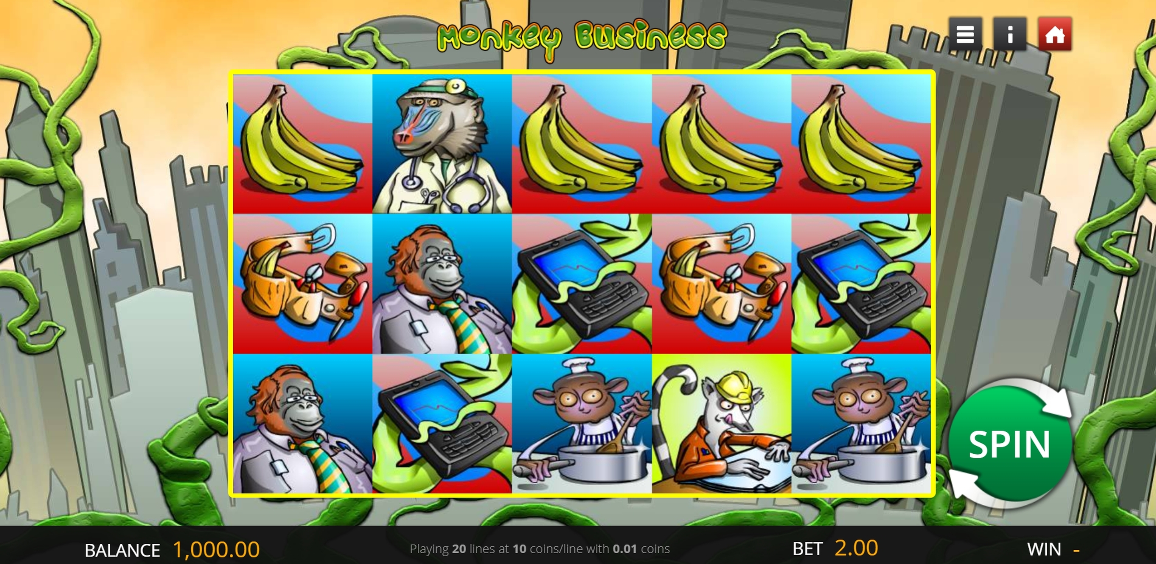 Reels in Monkey Business (Genii) Slot Game by Genii