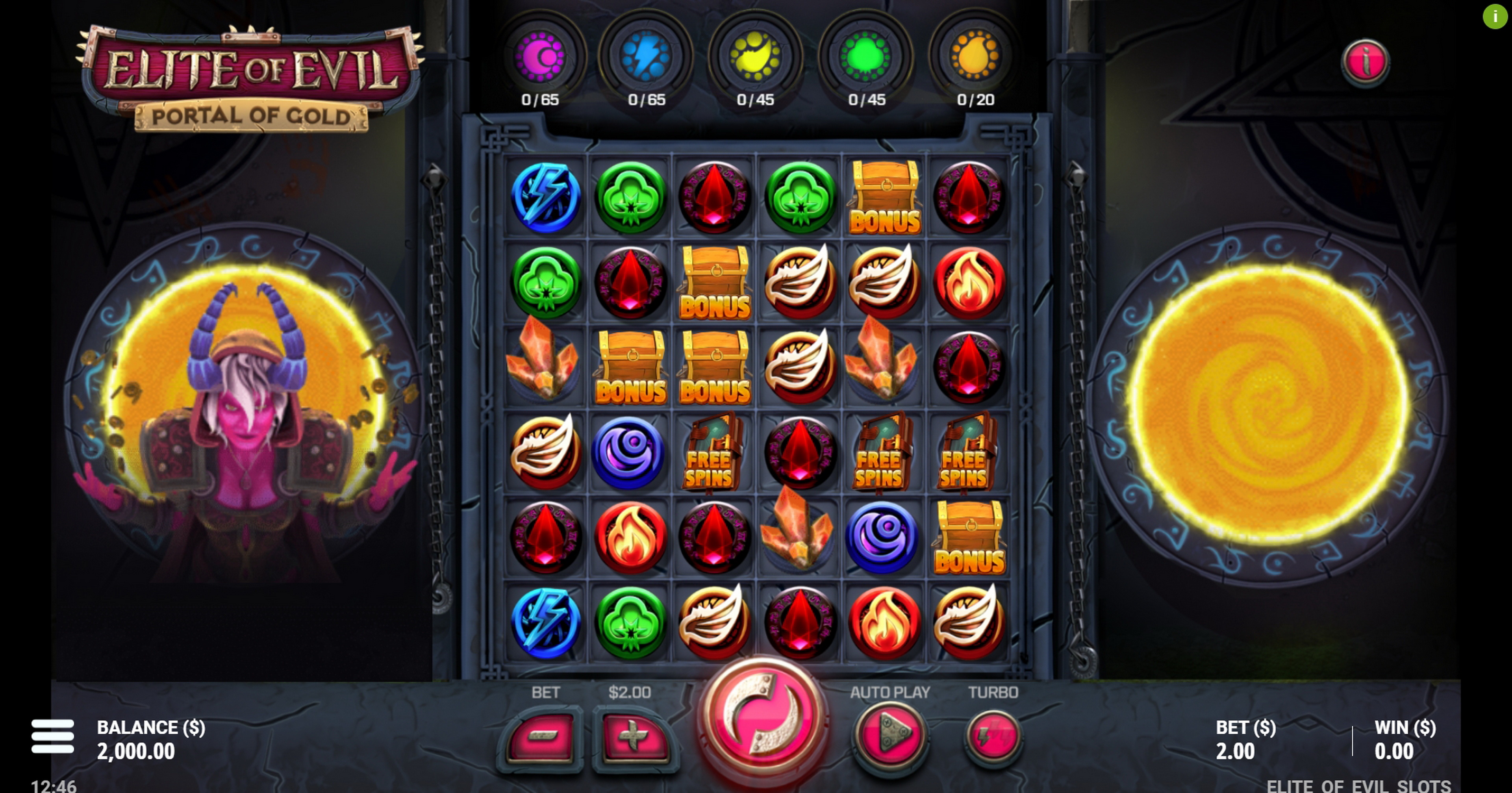 Reels in Elite of Evil Slot Game by Gluck Games