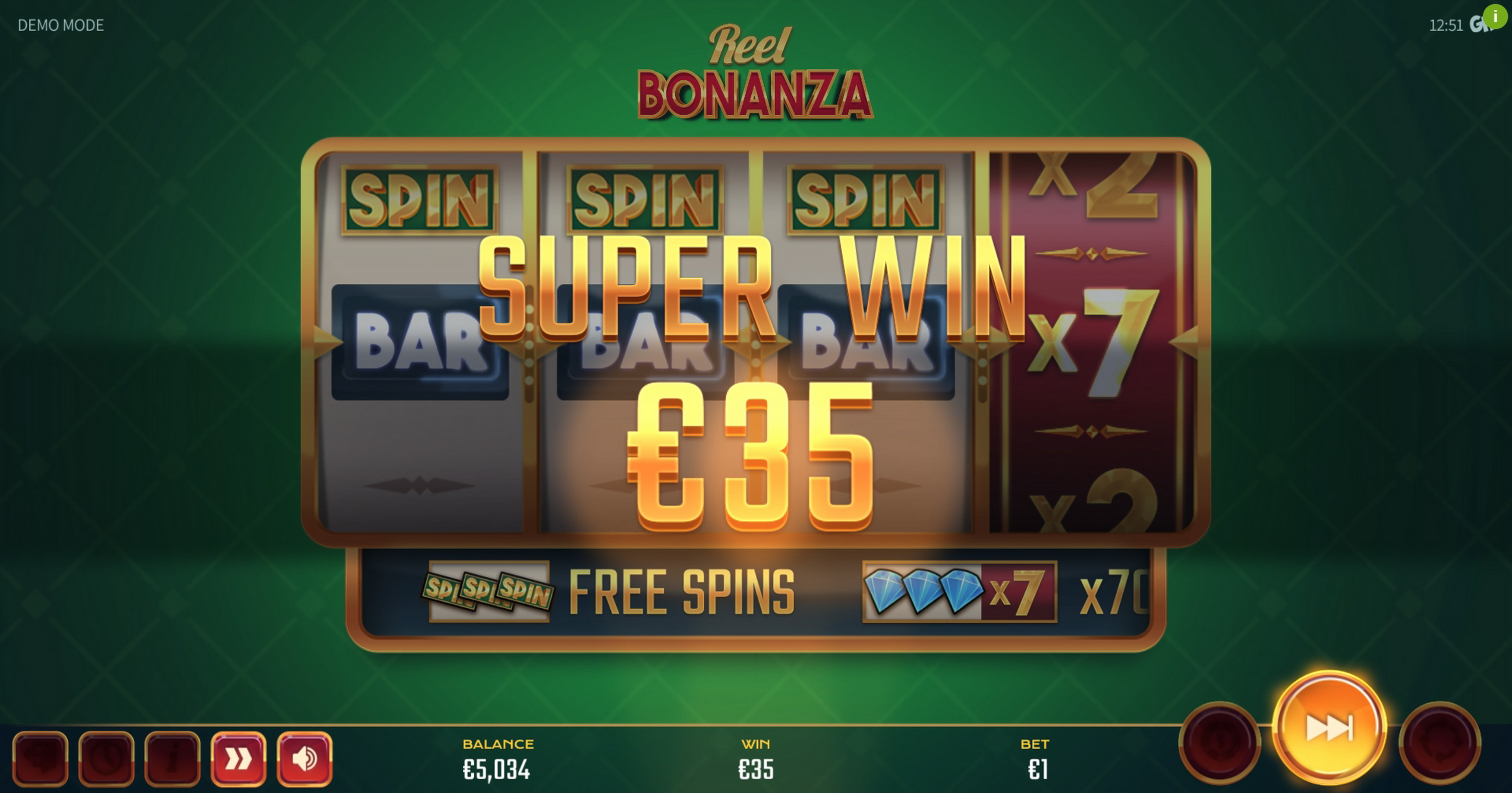 Win Money in Reel Bonanza Free Slot Game by Golden Hero