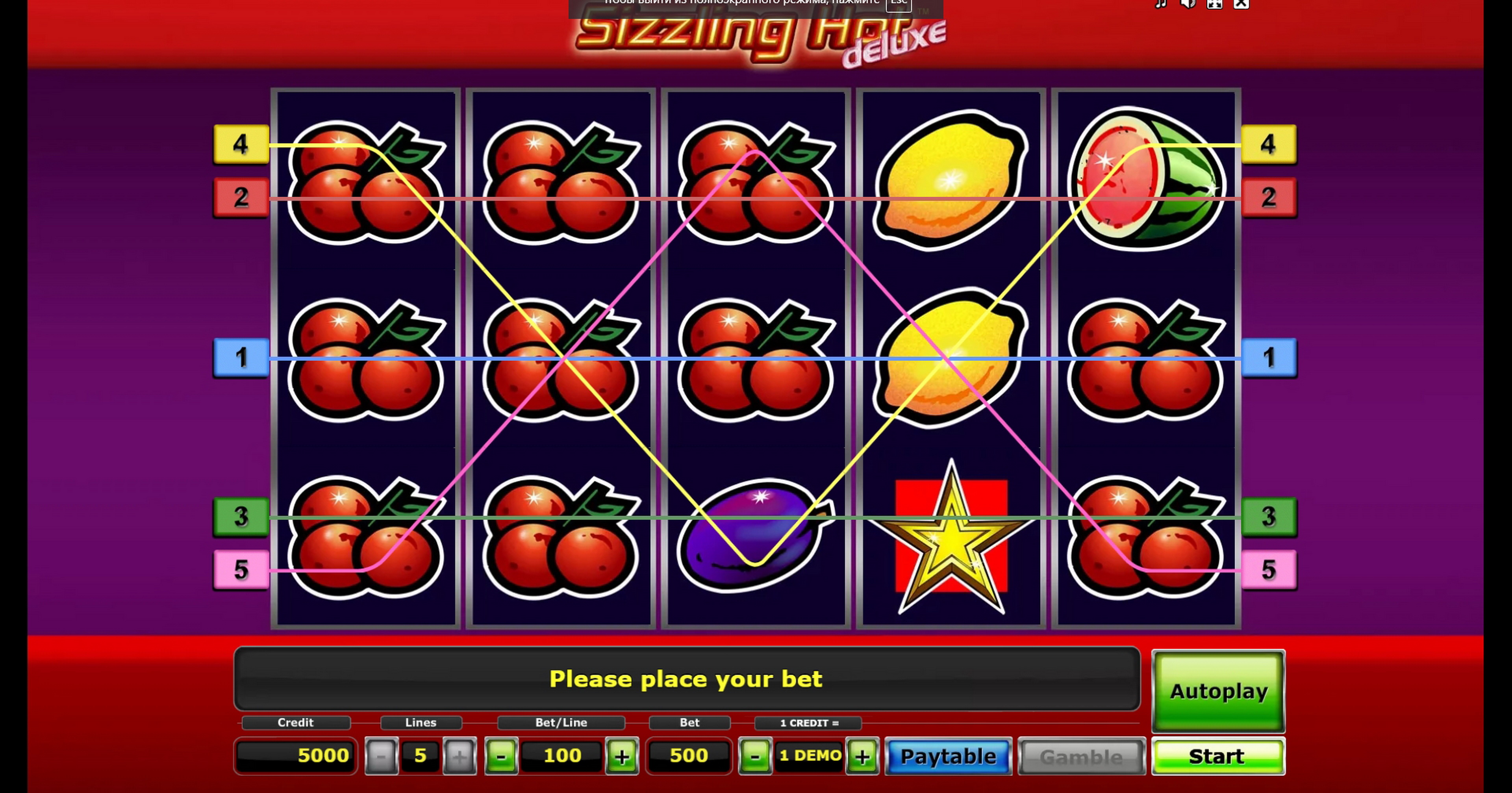 Play Sizzling Hot deluxe Free Casino Slot Game by Greentube