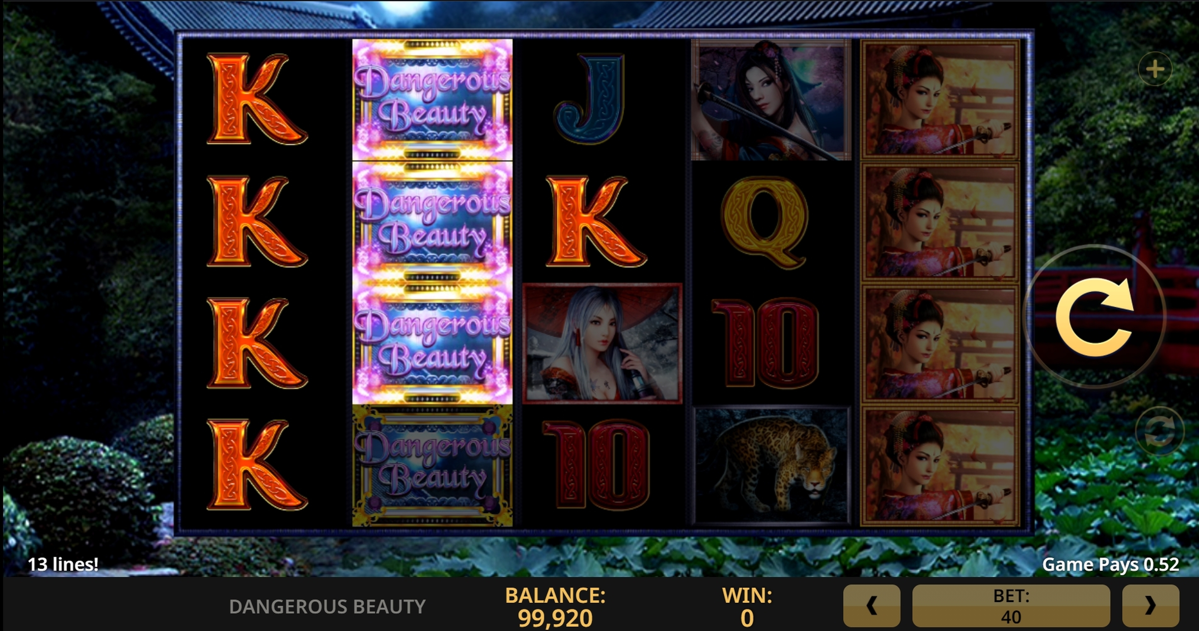 Win Money in Dangerous Beauty Free Slot Game by High 5 Games