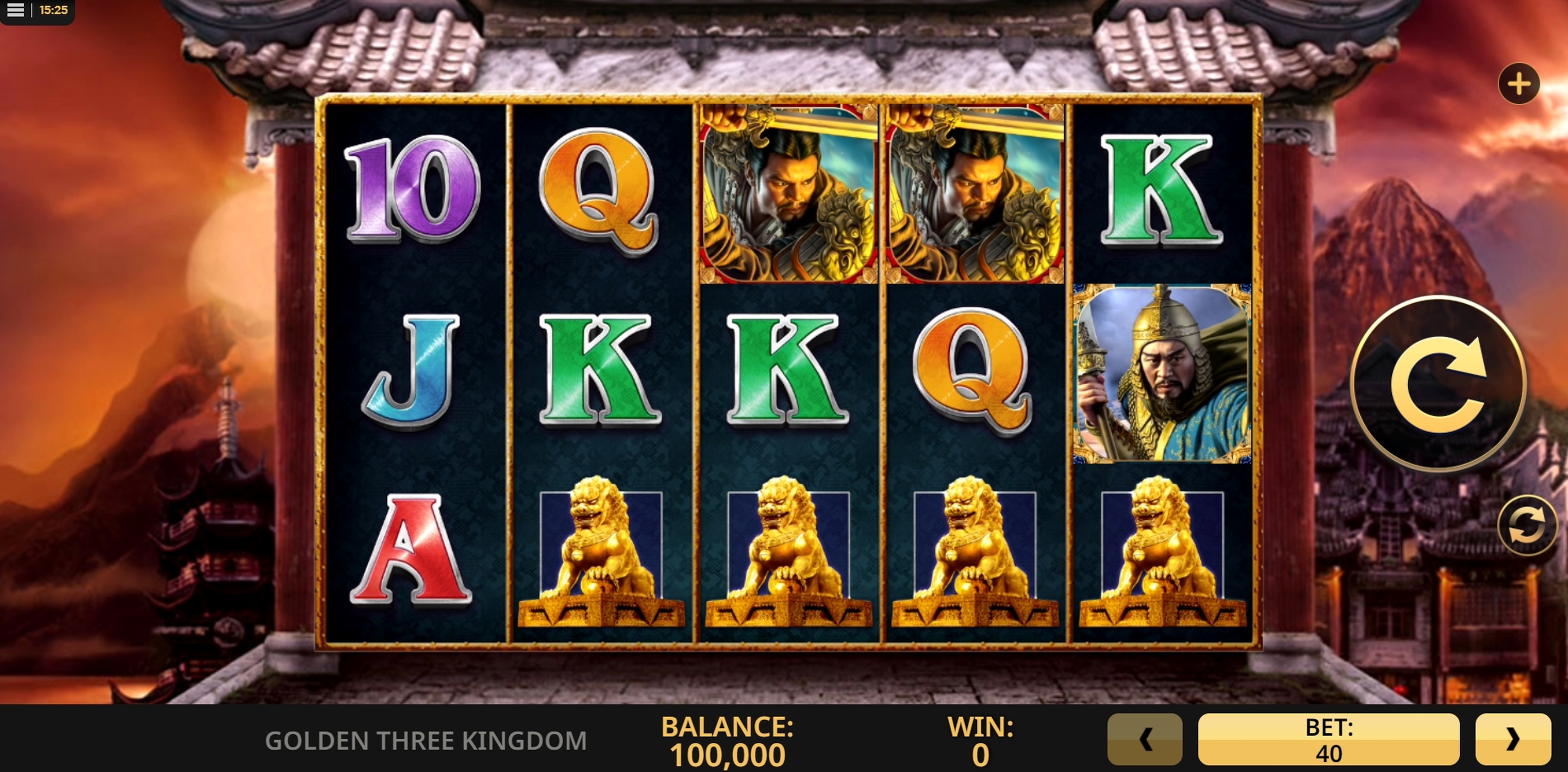 Reels in Golden Three Kingdom Slot Game by High 5 Games