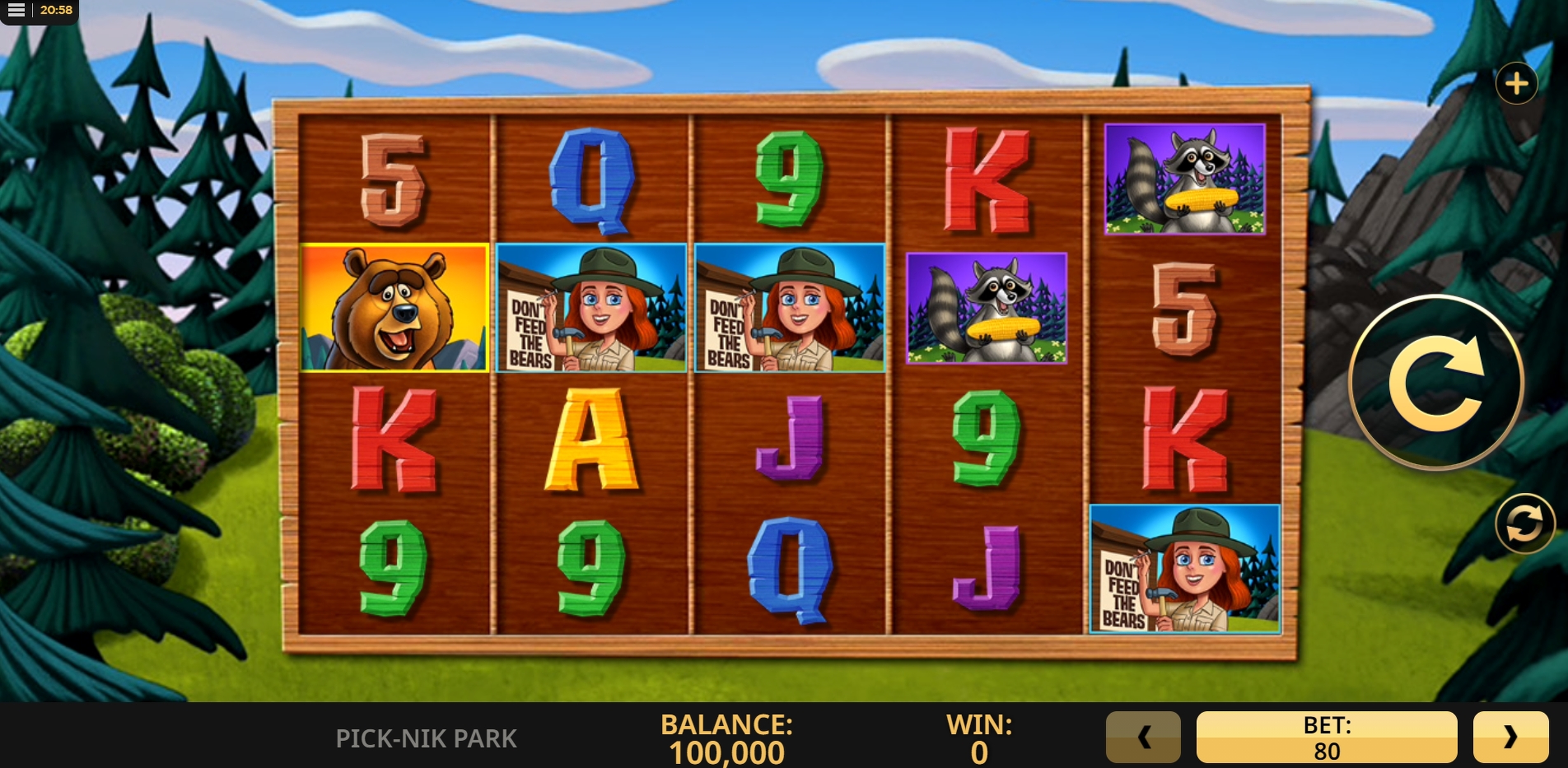 Reels in Pick-Nik Park Slot Game by High 5 Games