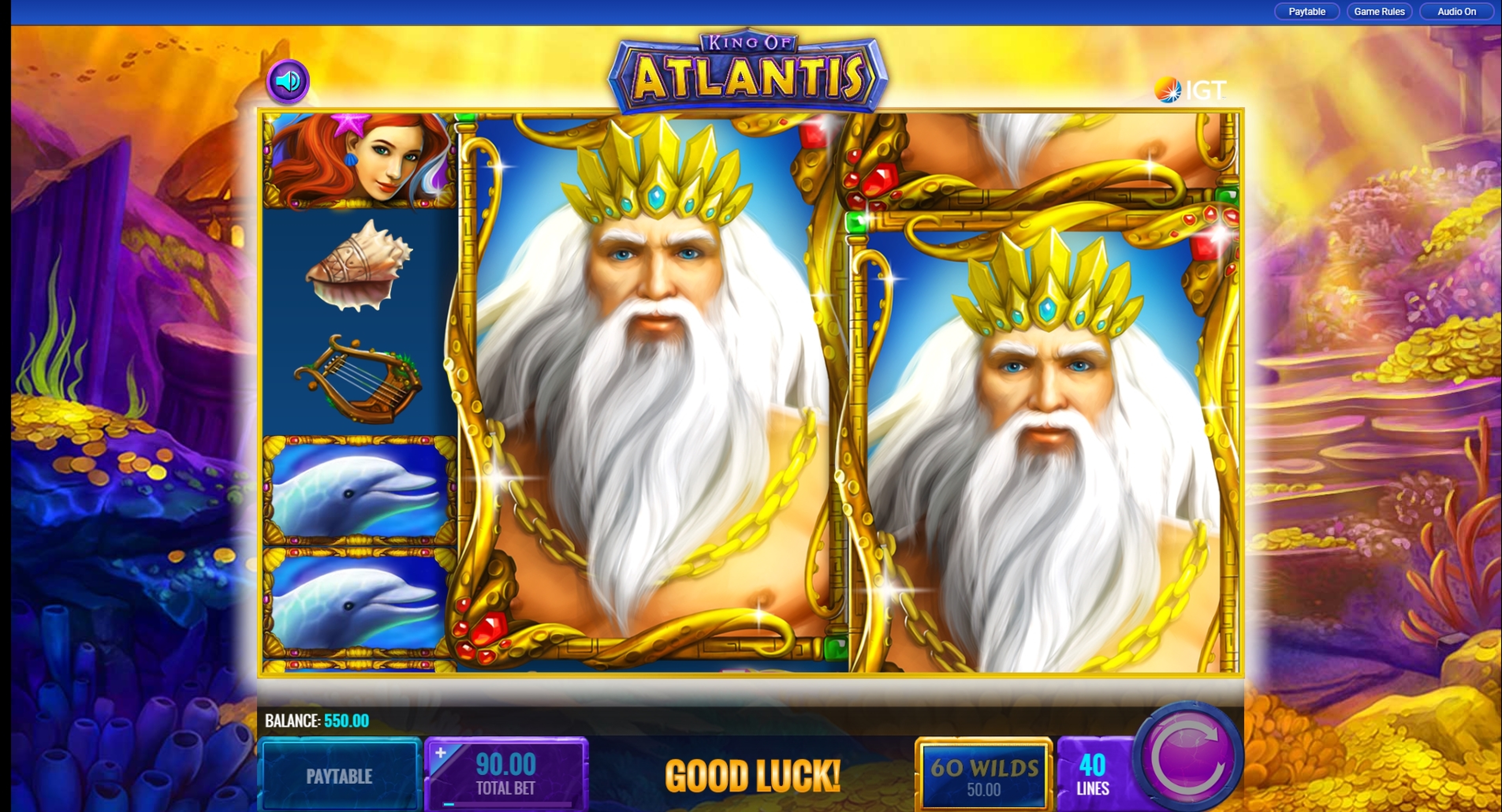 Win Money in King of atlantis Free Slot Game by IGT