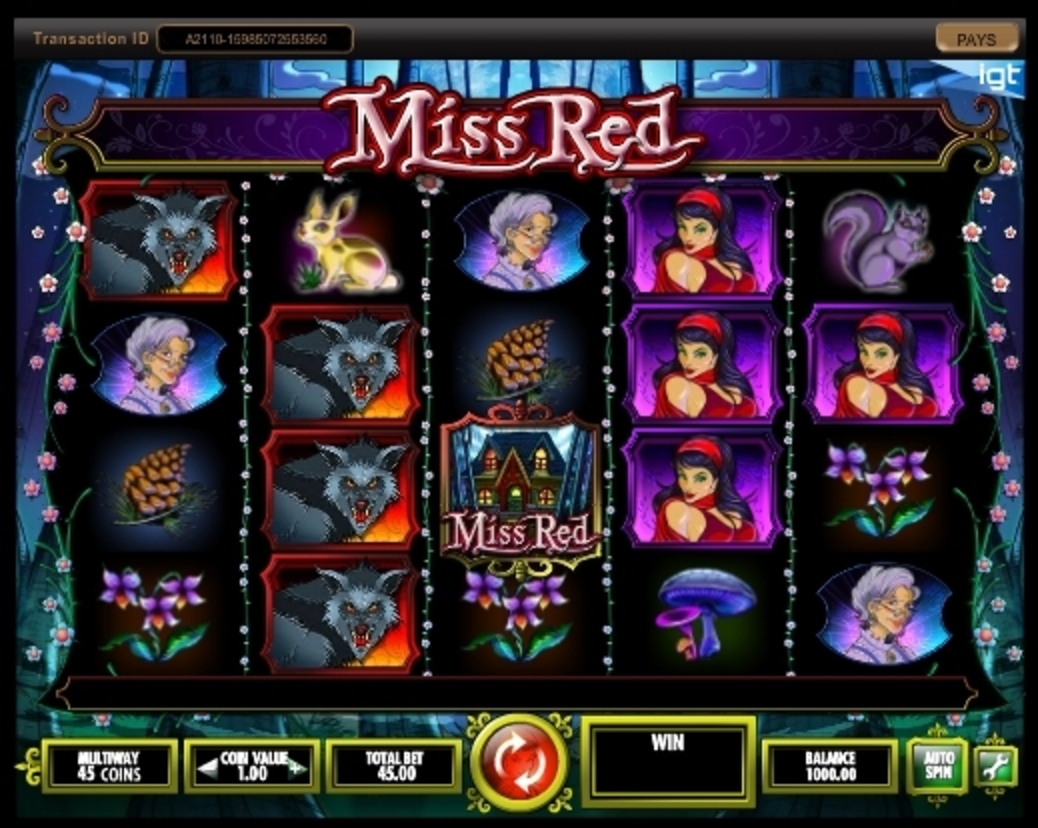 Reels in Miss Red Slot Game by IGT