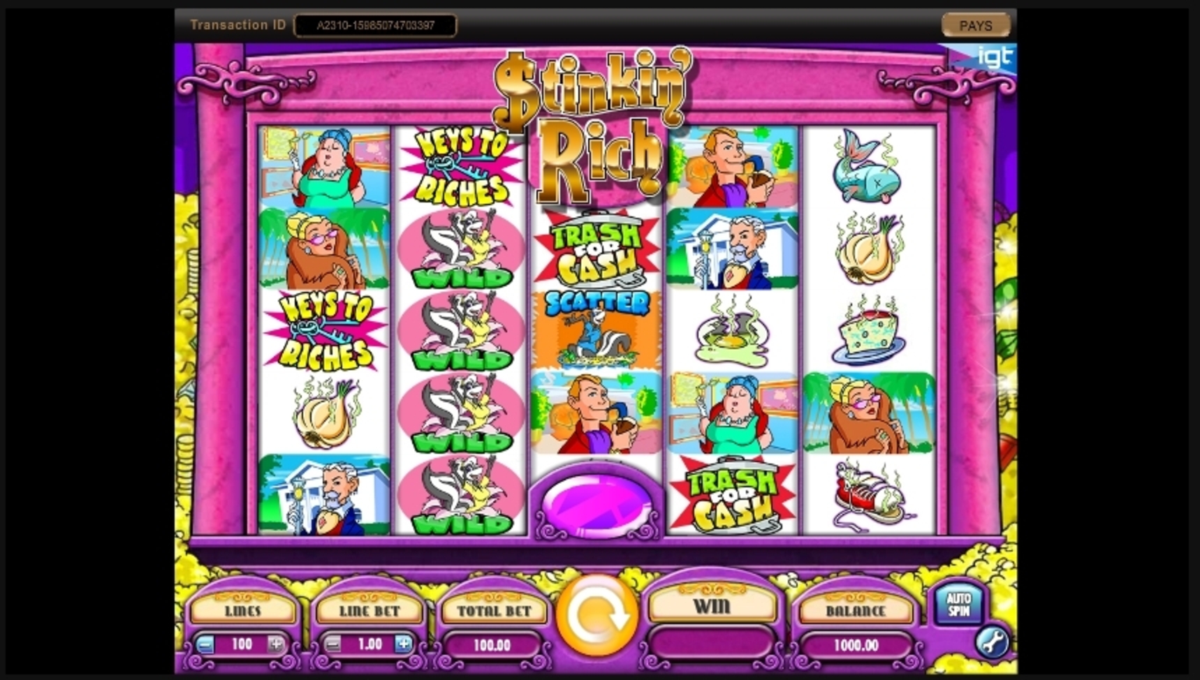 Reels in Stinkin Rich Slot Game by IGT