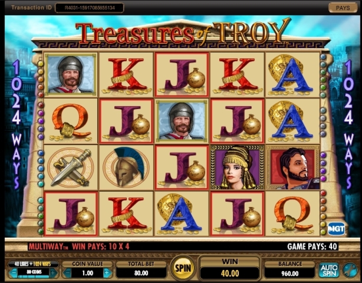 Win Money in Treasures of Troy Free Slot Game by IGT