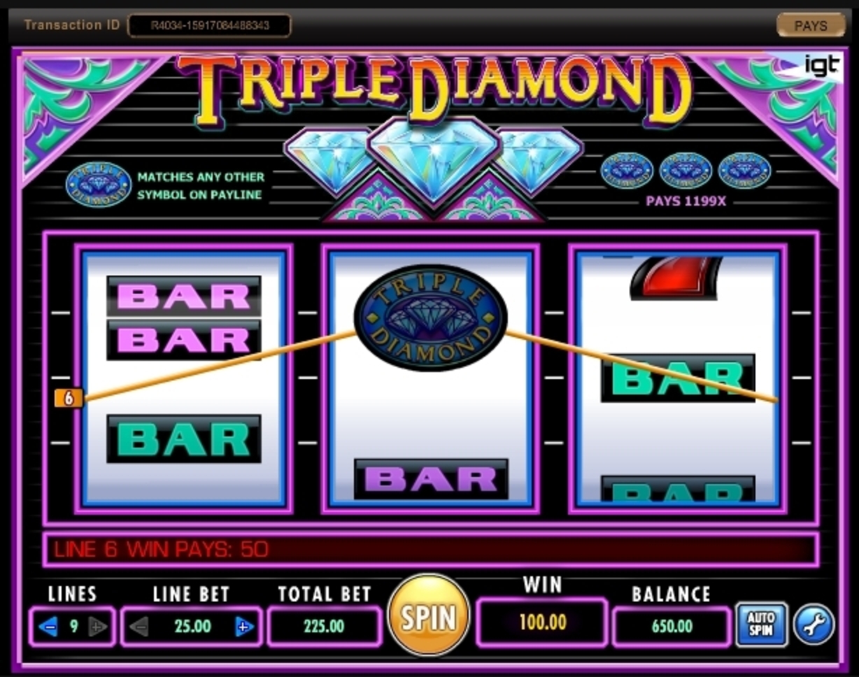 video slot machine diamond wins