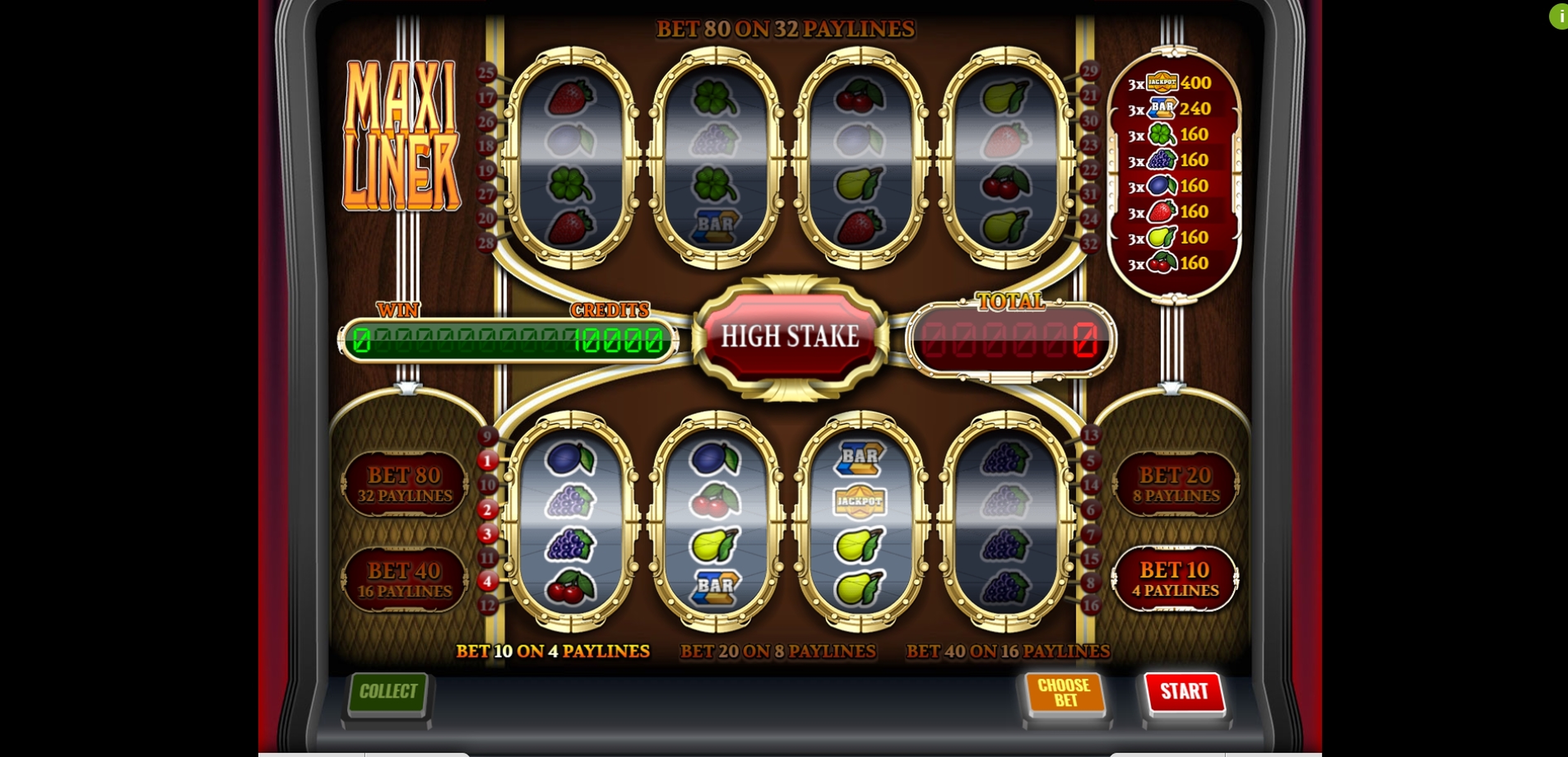 Reels in Maxiliner Slot Game by Imagina