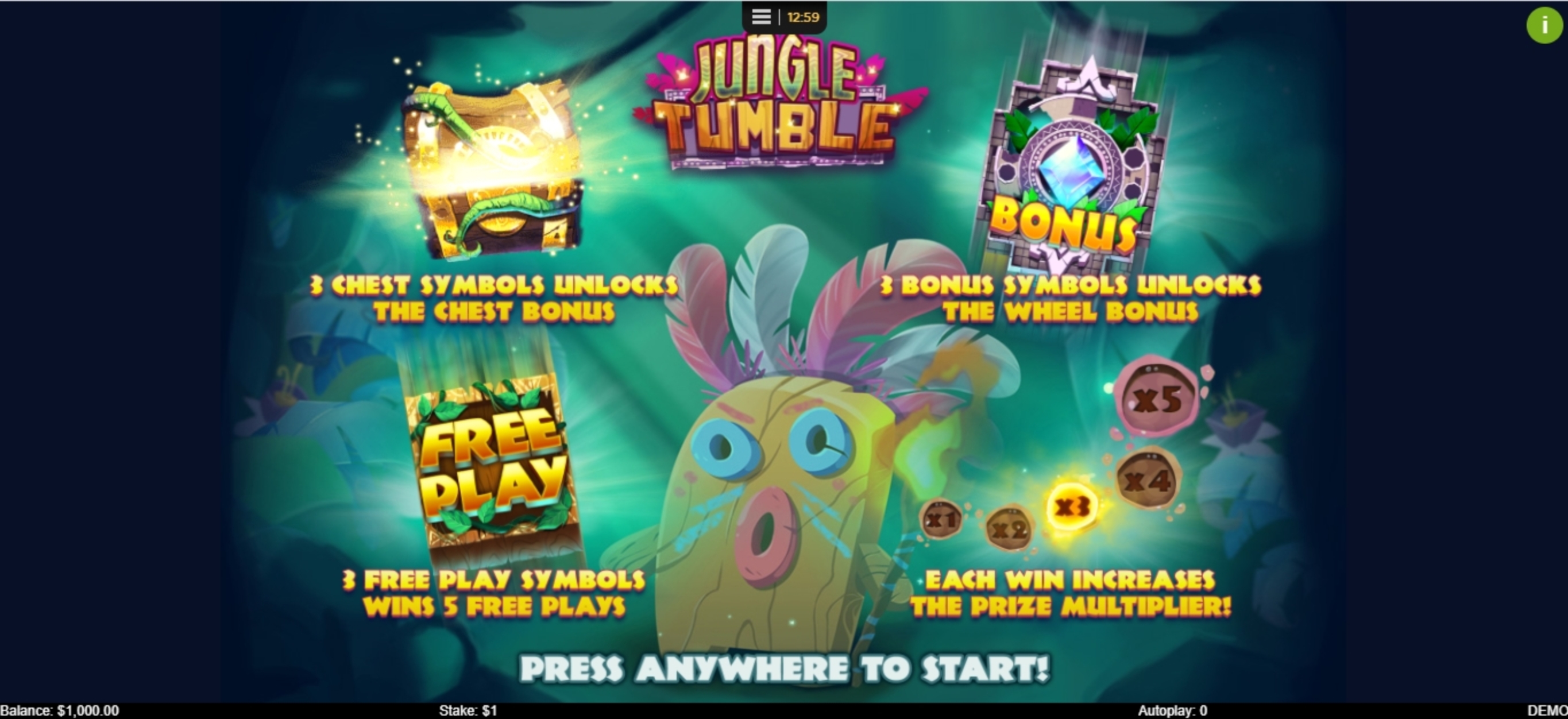 Play Jungle Tumble Free Casino Slot Game by IWG
