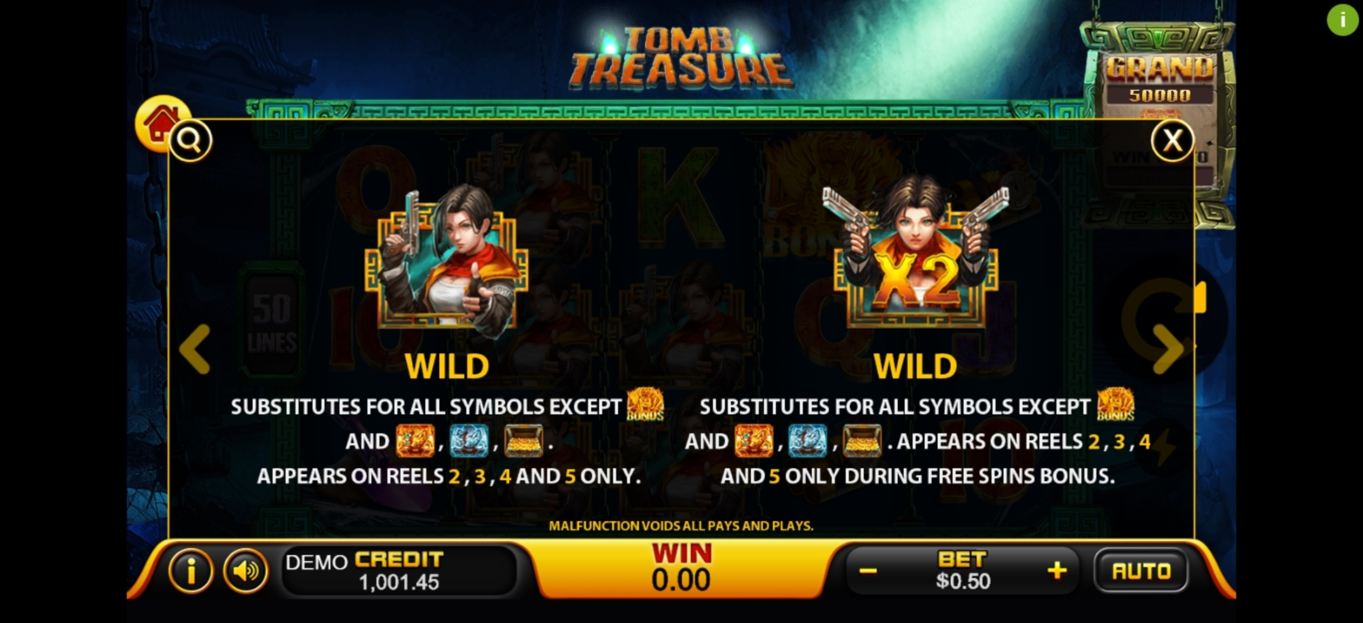Info of Tomb Treasure Slot Game by PlayStar