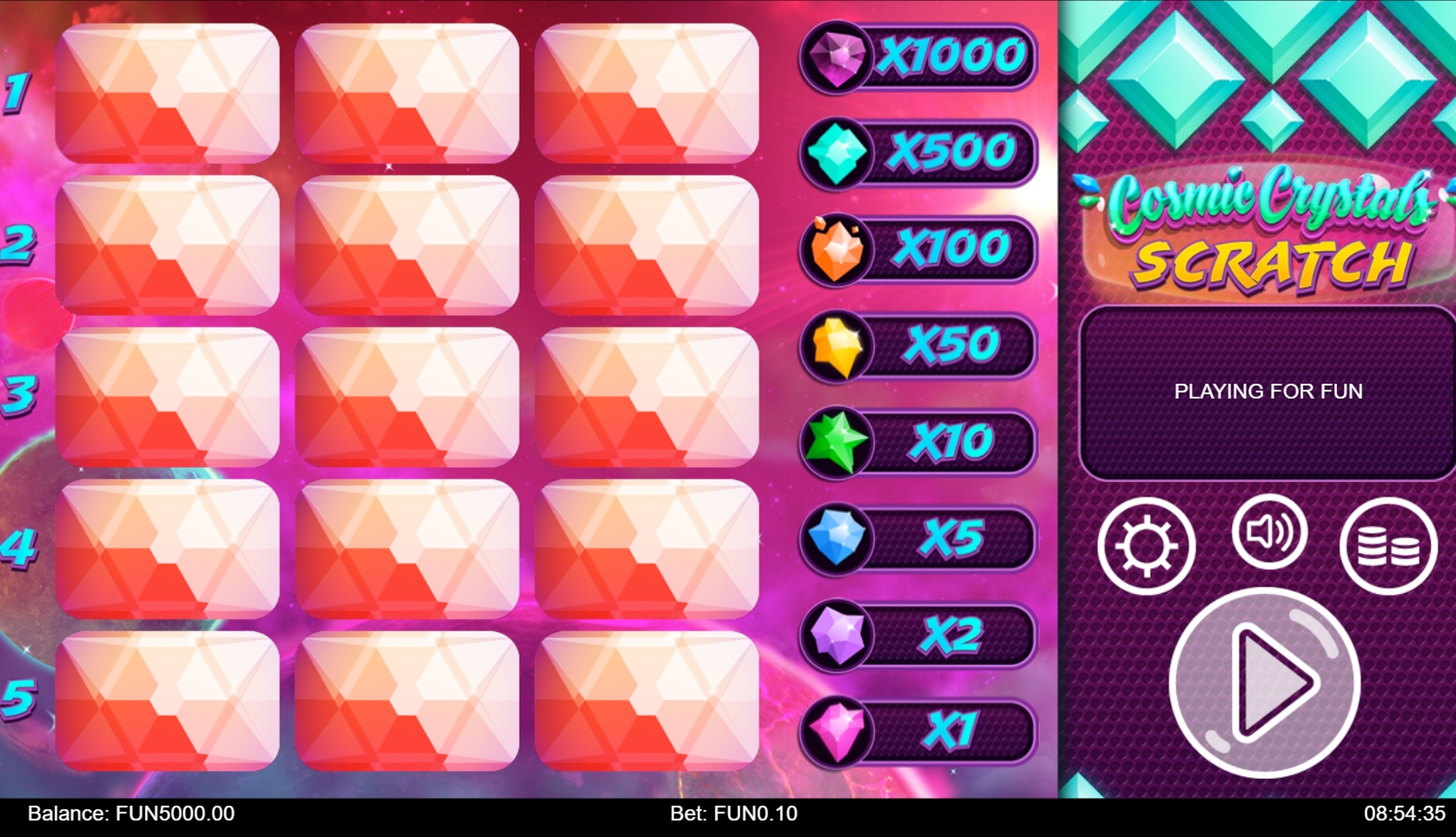 Reels in Cosmic Crystals Scratch Slot Game by Iron Dog Studios