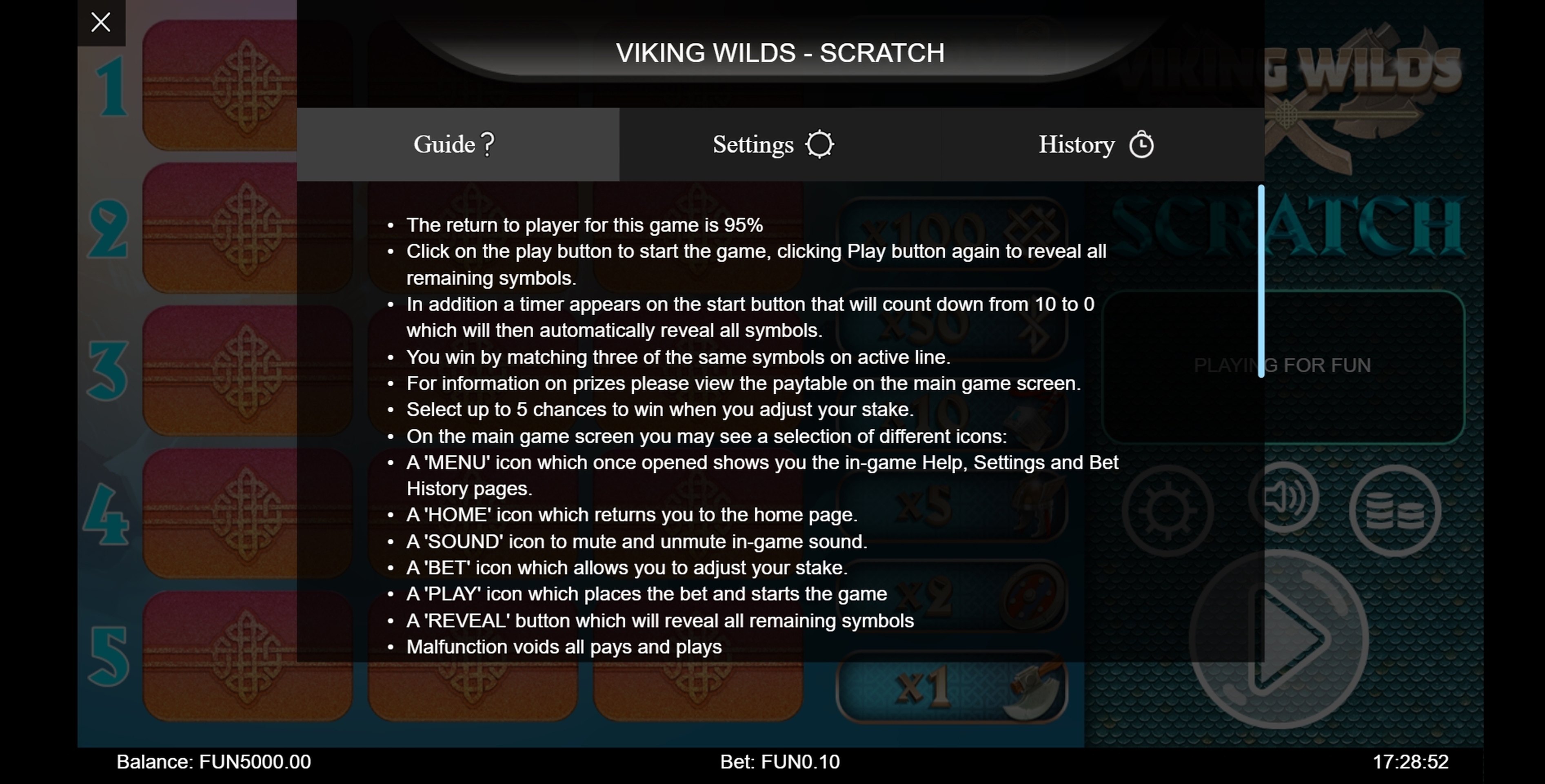 Info of Viking Wilds Scratch Slot Game by Iron Dog Studios