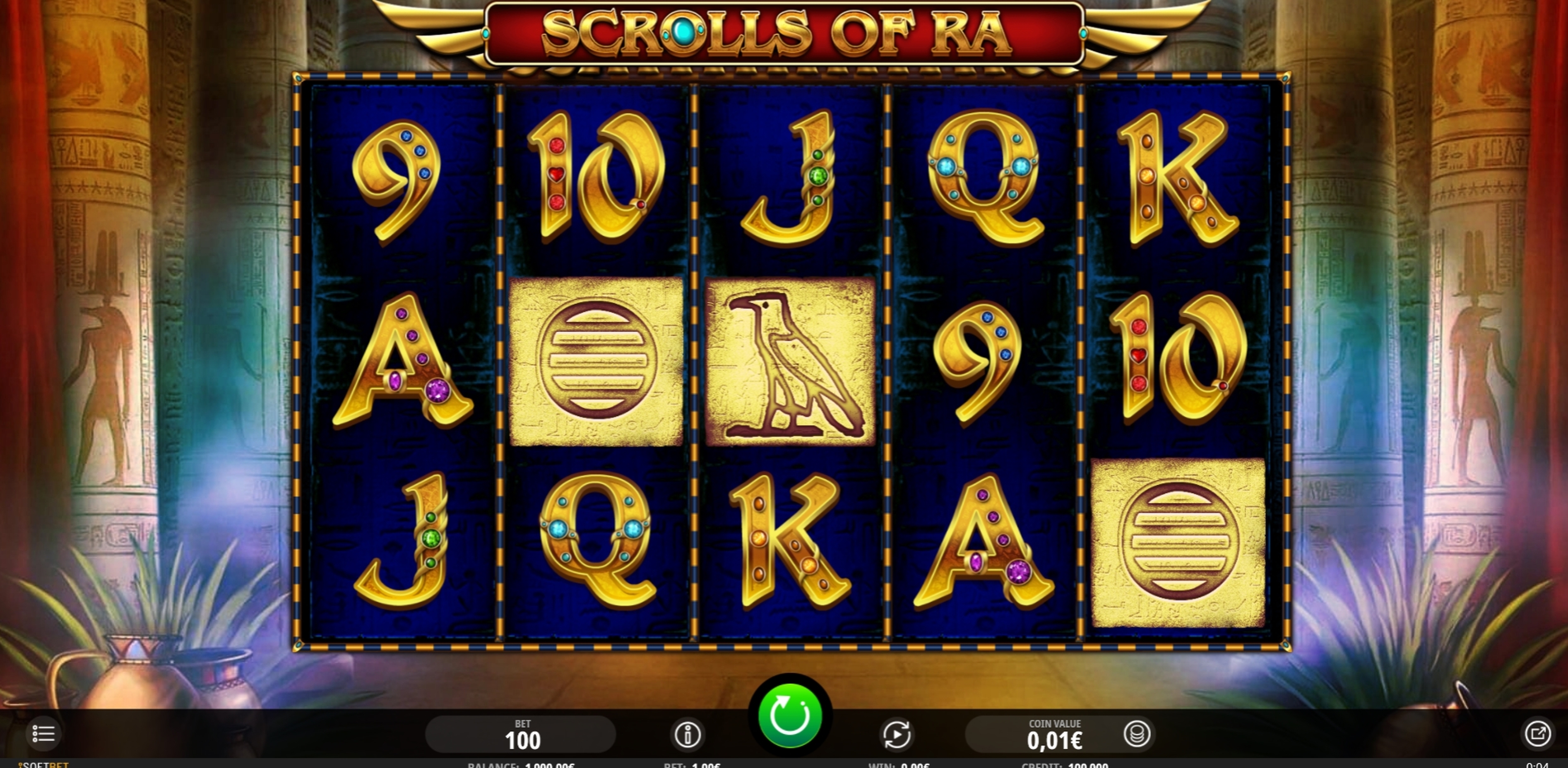 Reels in Scrolls of RA Slot Game by iSoftBet