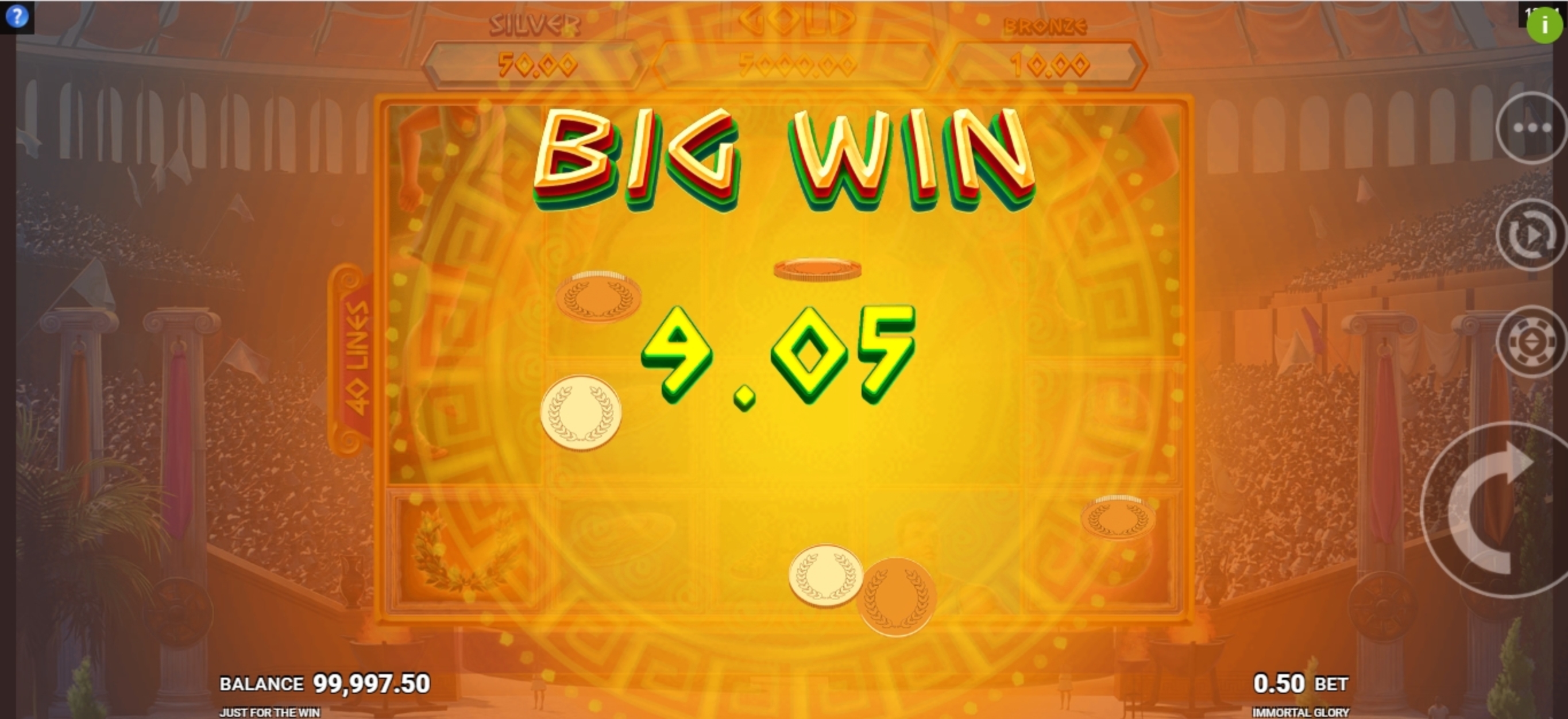 Win Money in Immortal Glory Free Slot Game by Just For The Win