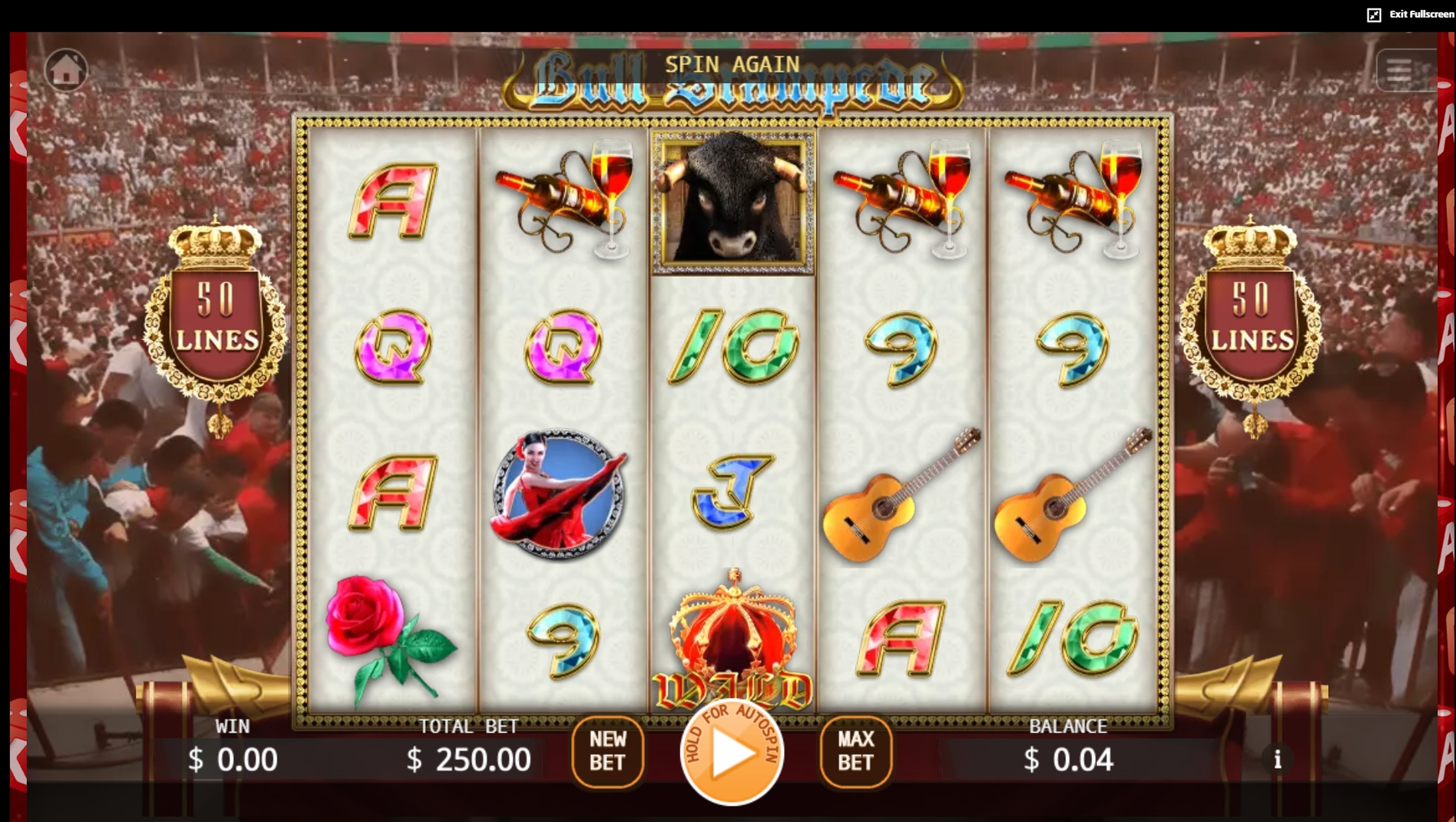 Reels in Bull Stampede Slot Game by KA Gaming
