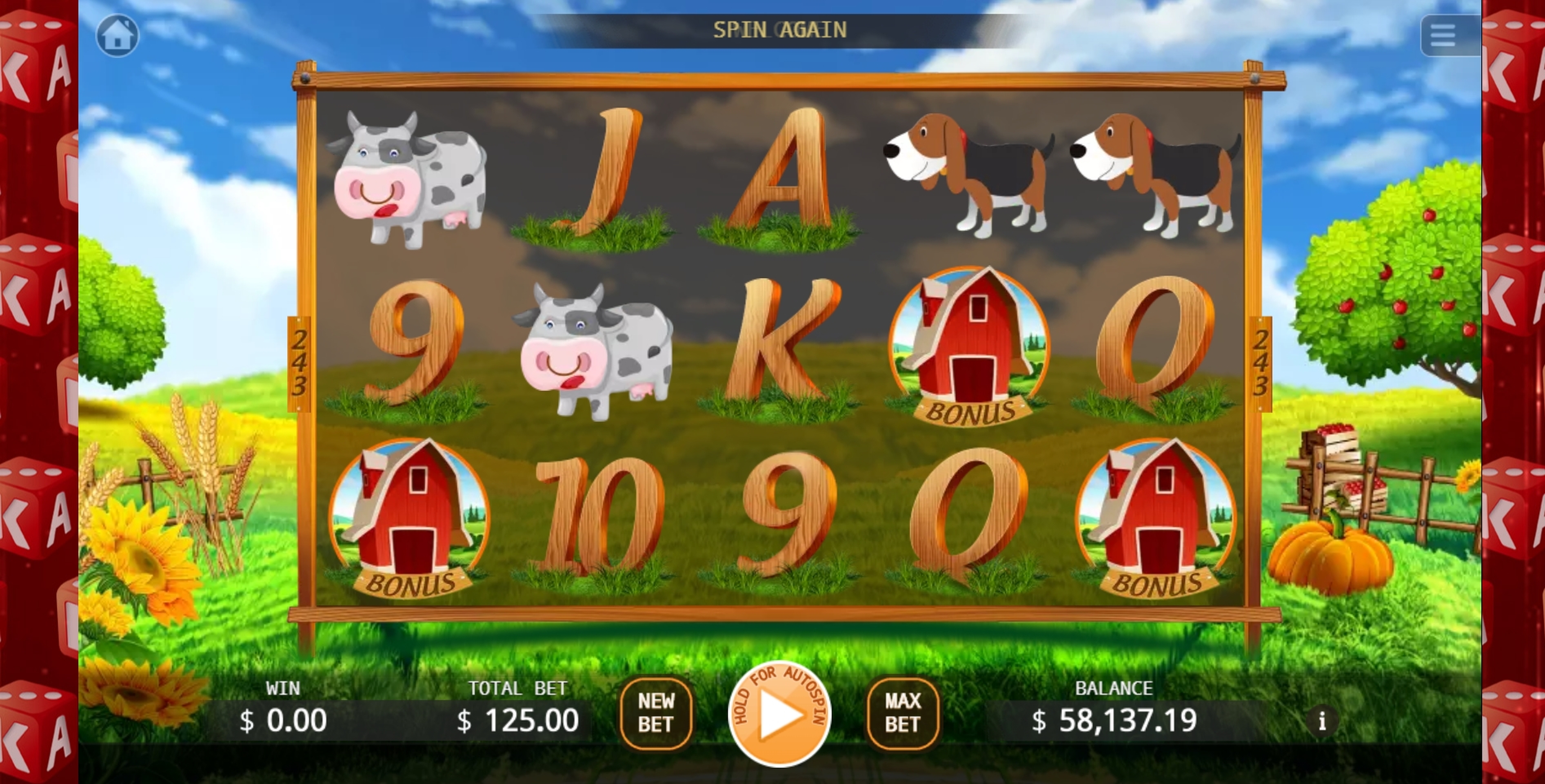Reels in Farm Mania Slot Game by KA Gaming