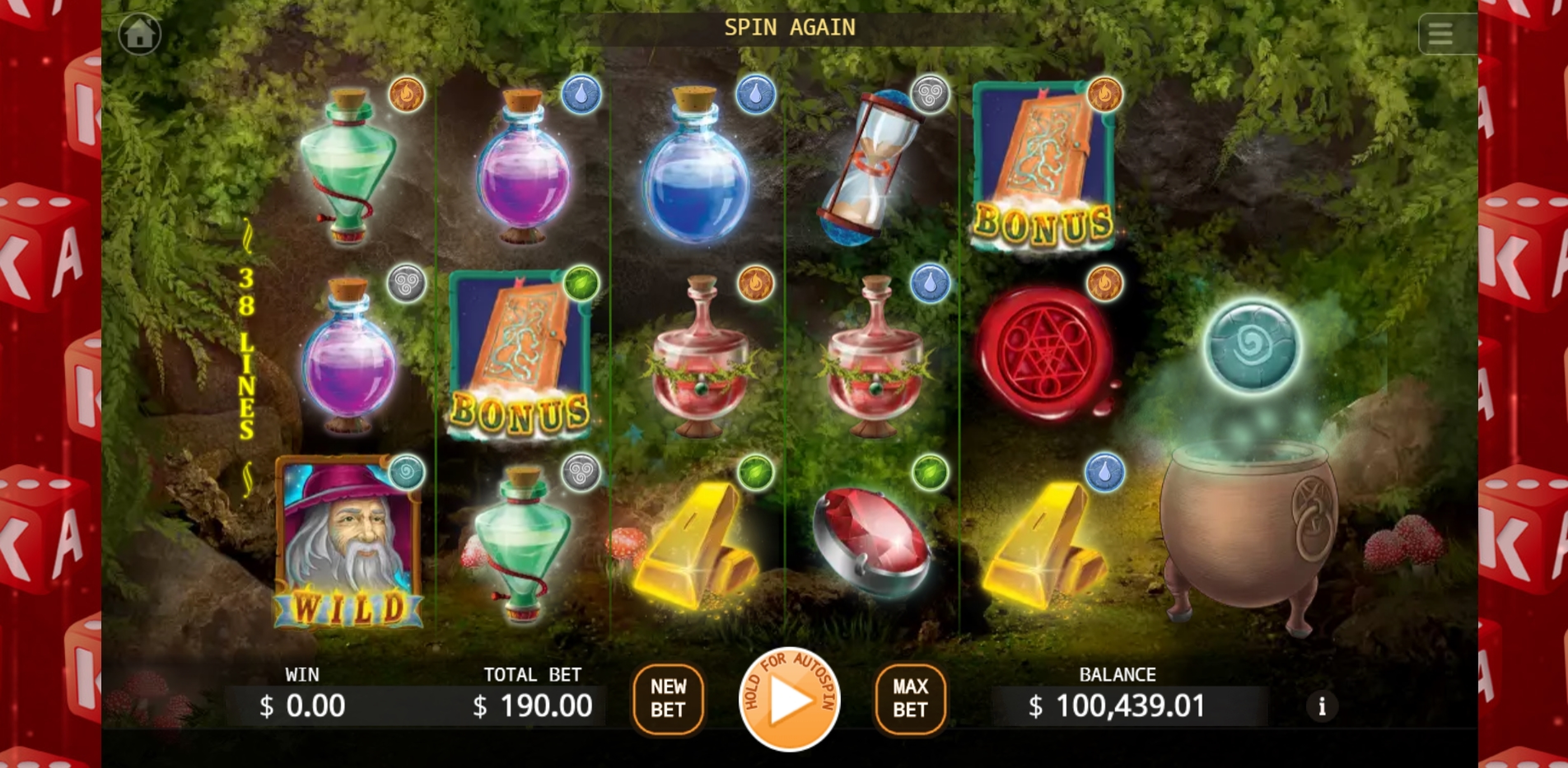 Reels in Wizardry Slot Game by KA Gaming
