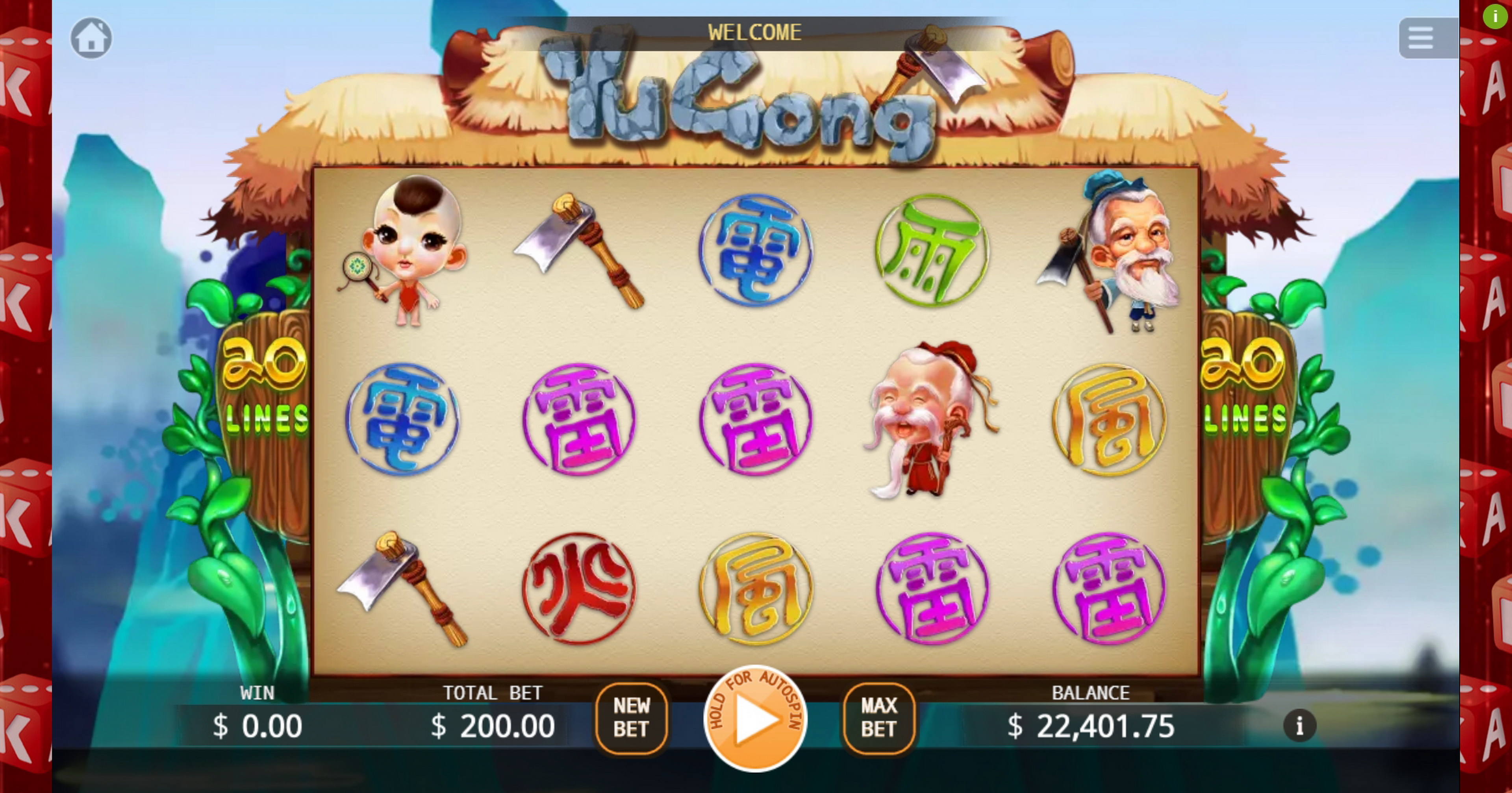 Reels in Yu Gong Slot Game by KA Gaming