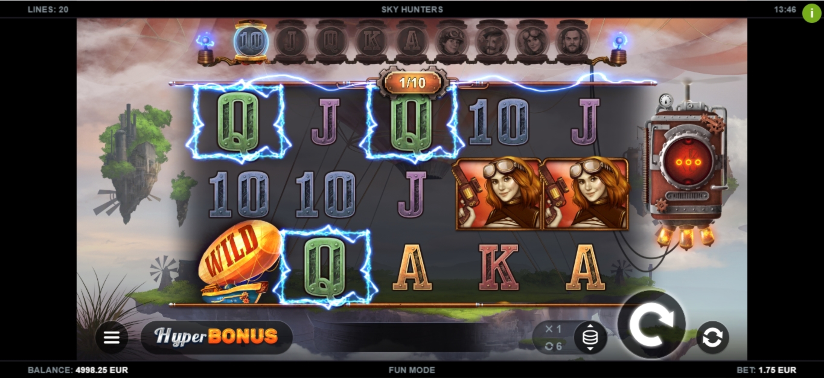 Win Money in Sky Hunters Free Slot Game by Kalamba Games