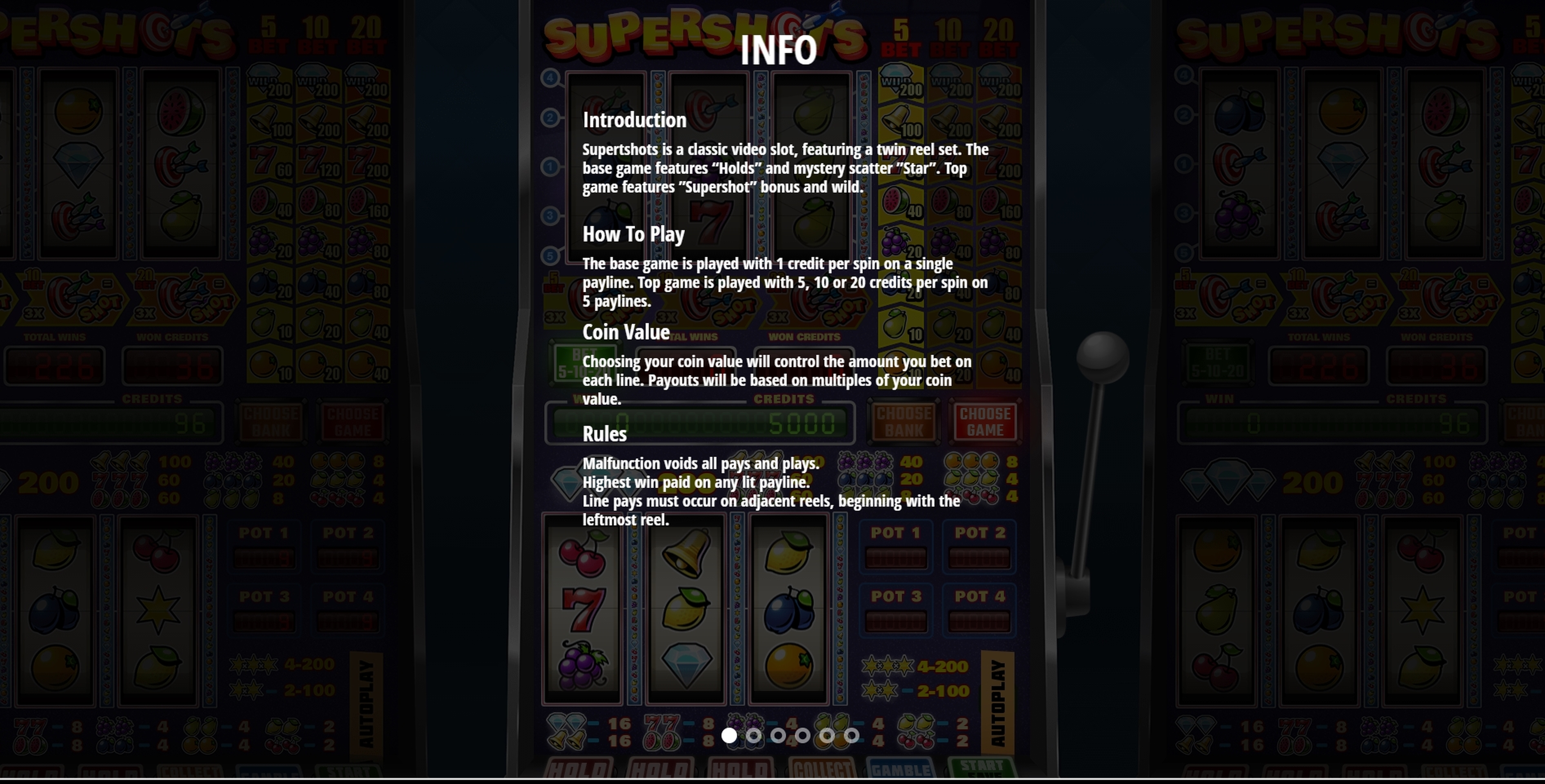 Info of Supershots Slot Game by Leander Games