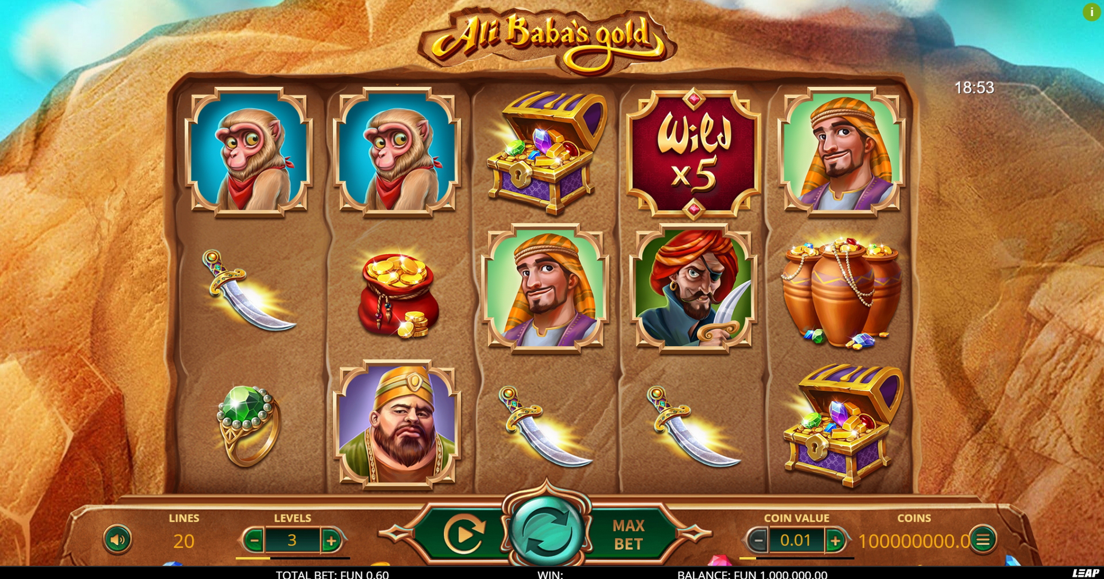 Reels in Ali Baba's Gold Slot Game by Leap