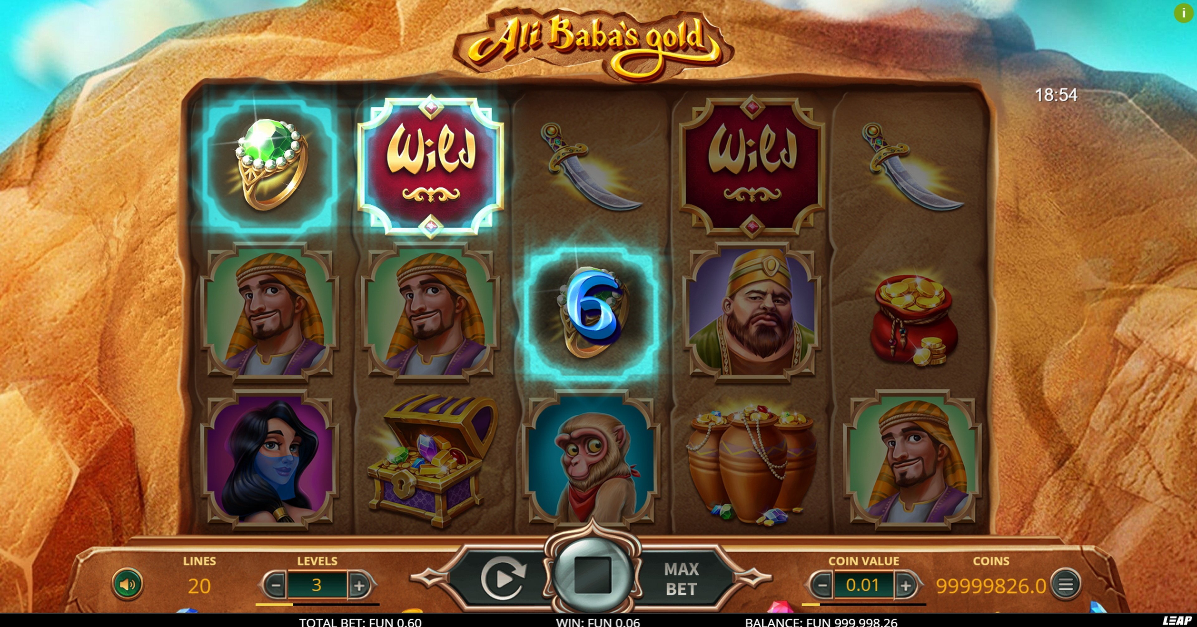 Win Money in Ali Baba's Gold Free Slot Game by Leap