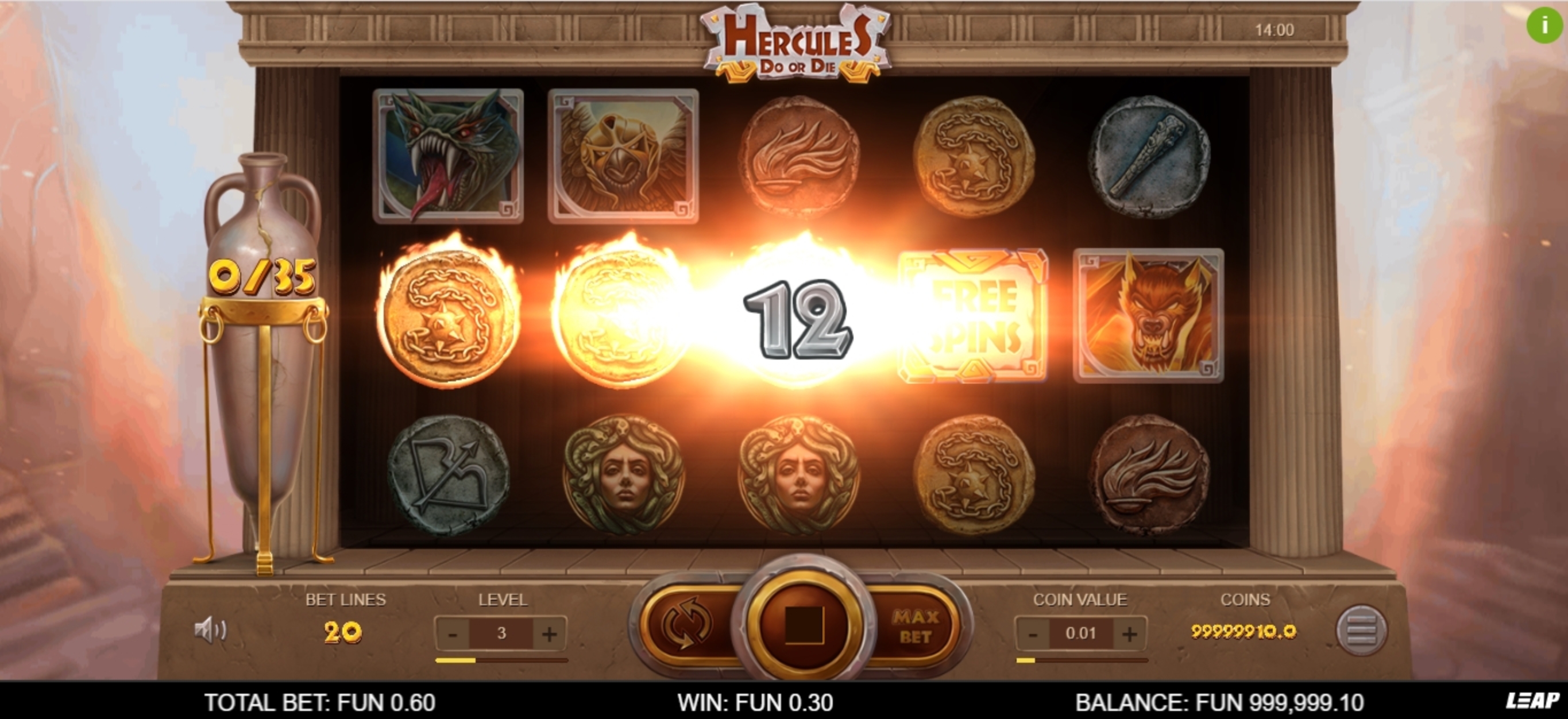 Win Money in Hercules Do or Die Free Slot Game by Leap