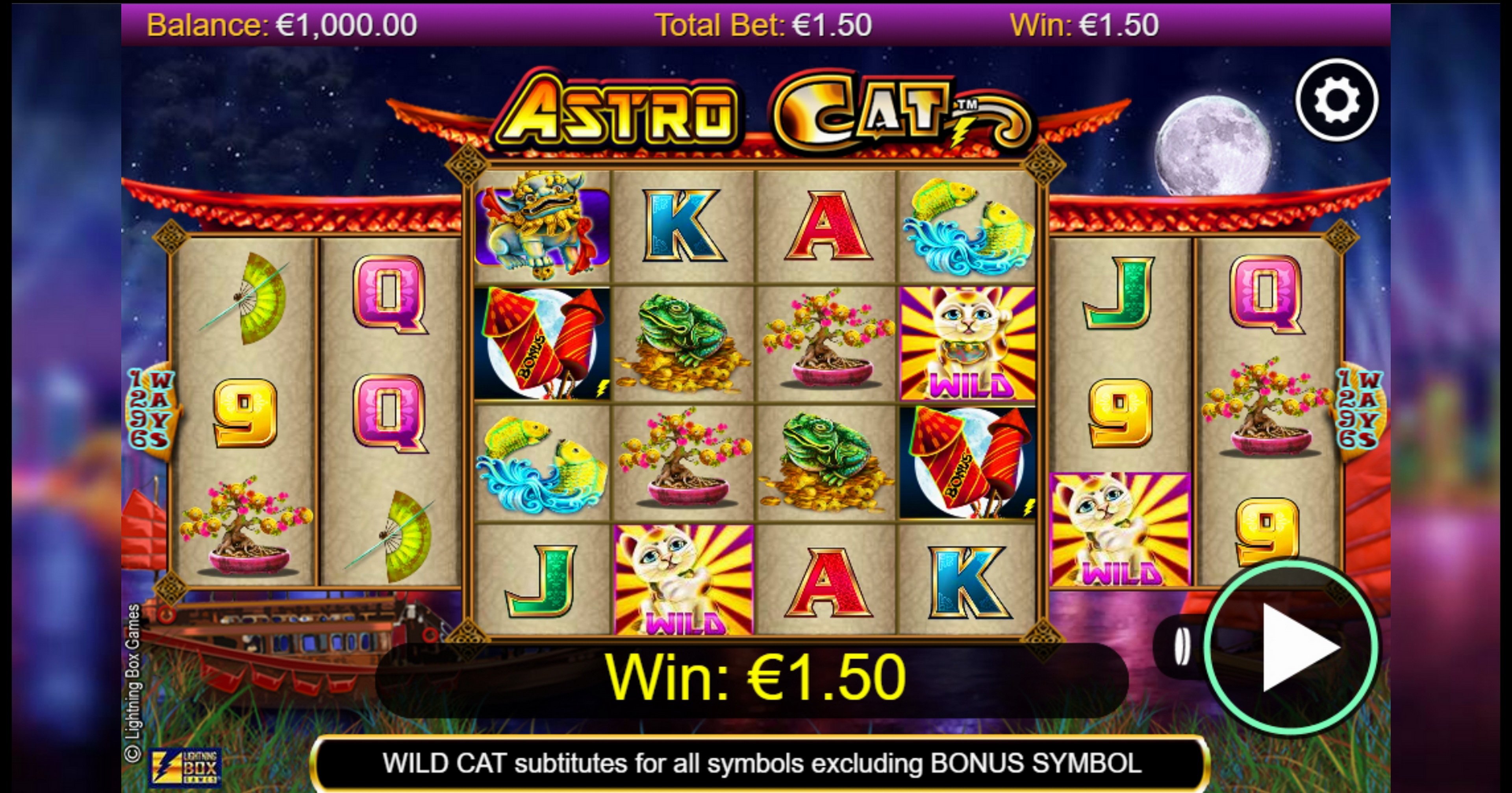 Win Money in Astro Cat Free Slot Game by Lightning Box