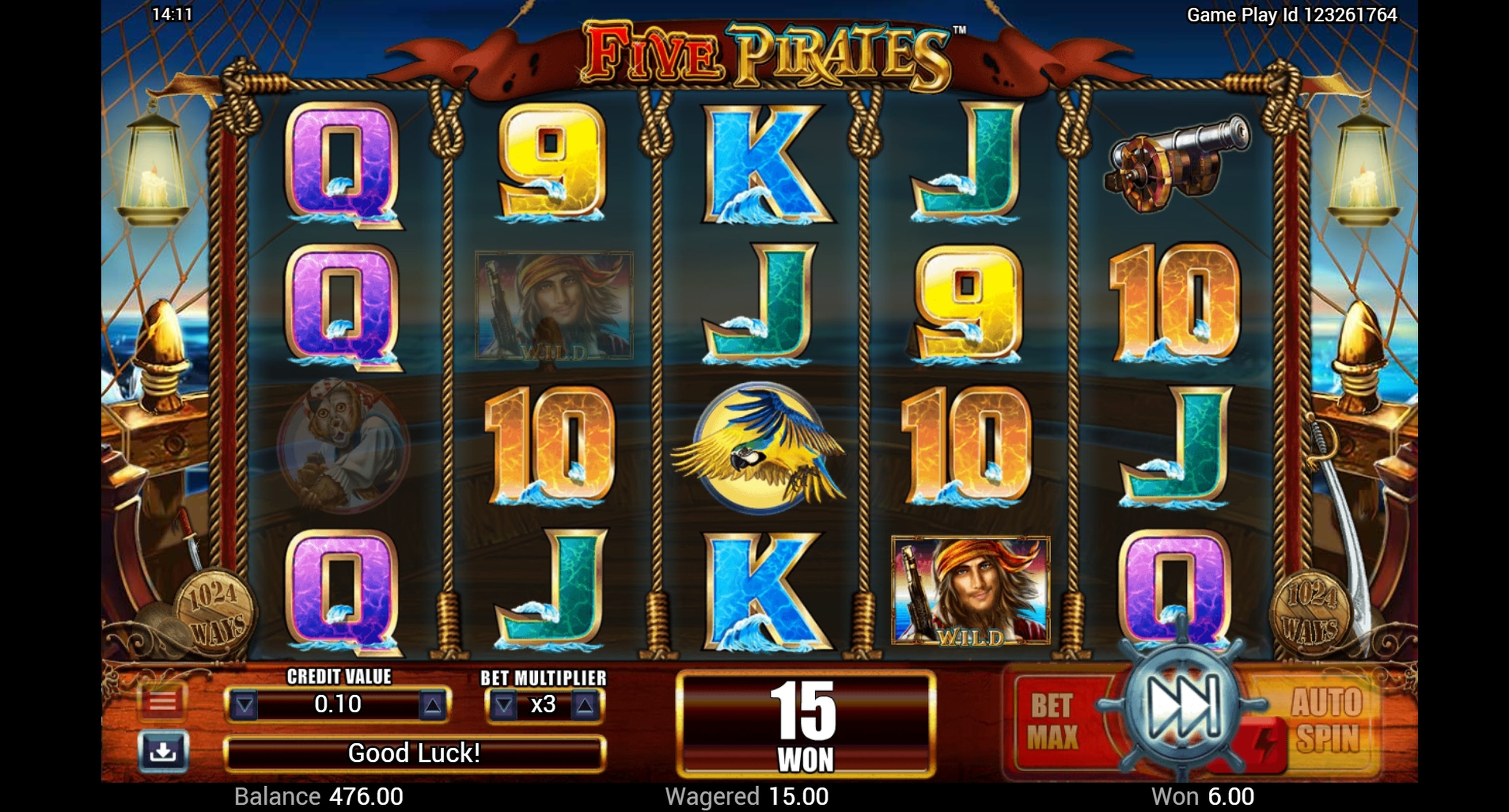 Win Money in Five Pirates Free Slot Game by Lightning Box