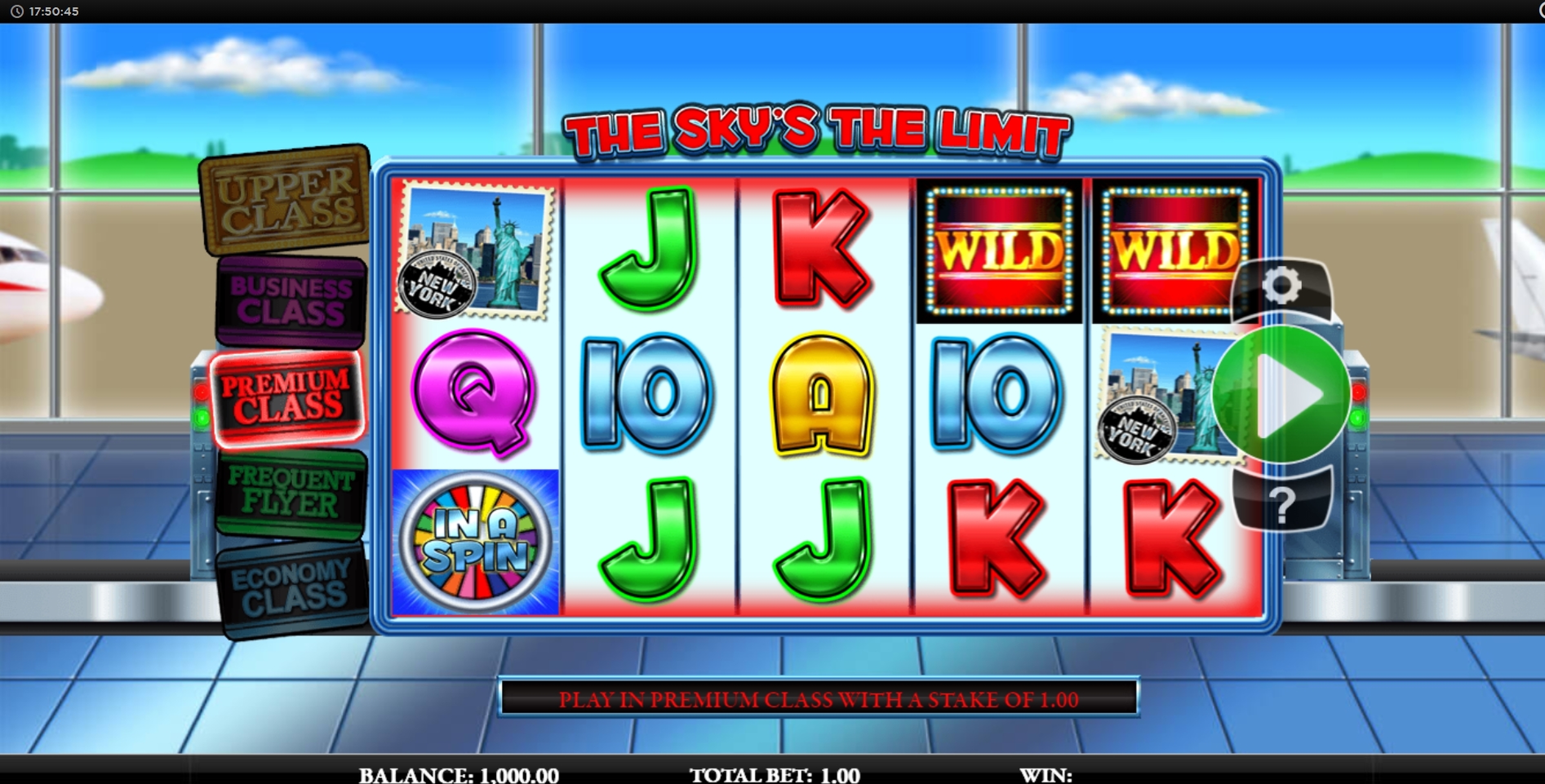 Reels in The Sky's the Limit Slot Game by Live 5 Gaming