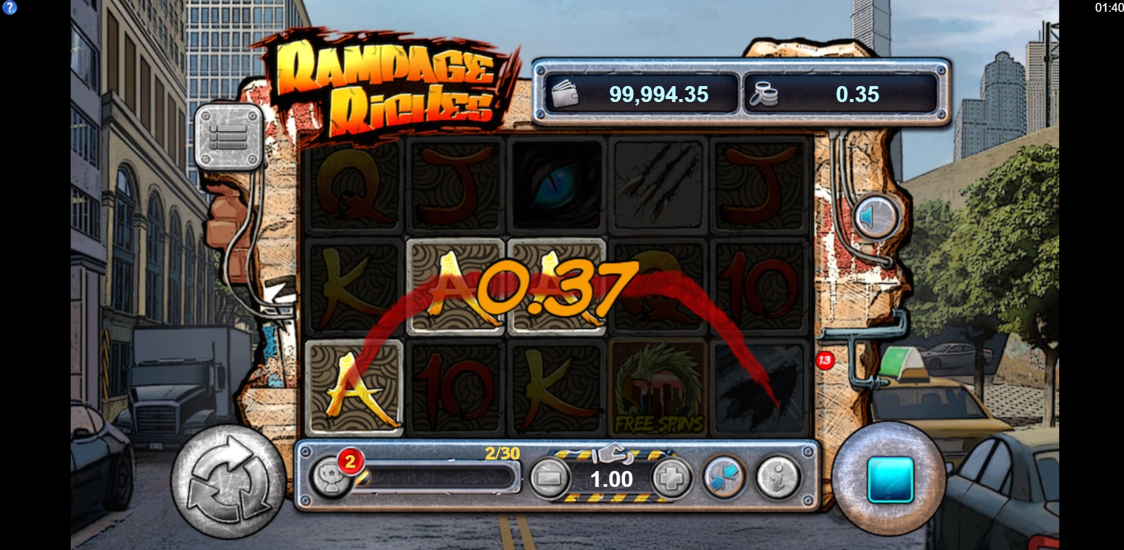 Win Money in King of Kaiju: Rampage Riches Free Slot Game by Lost World Games