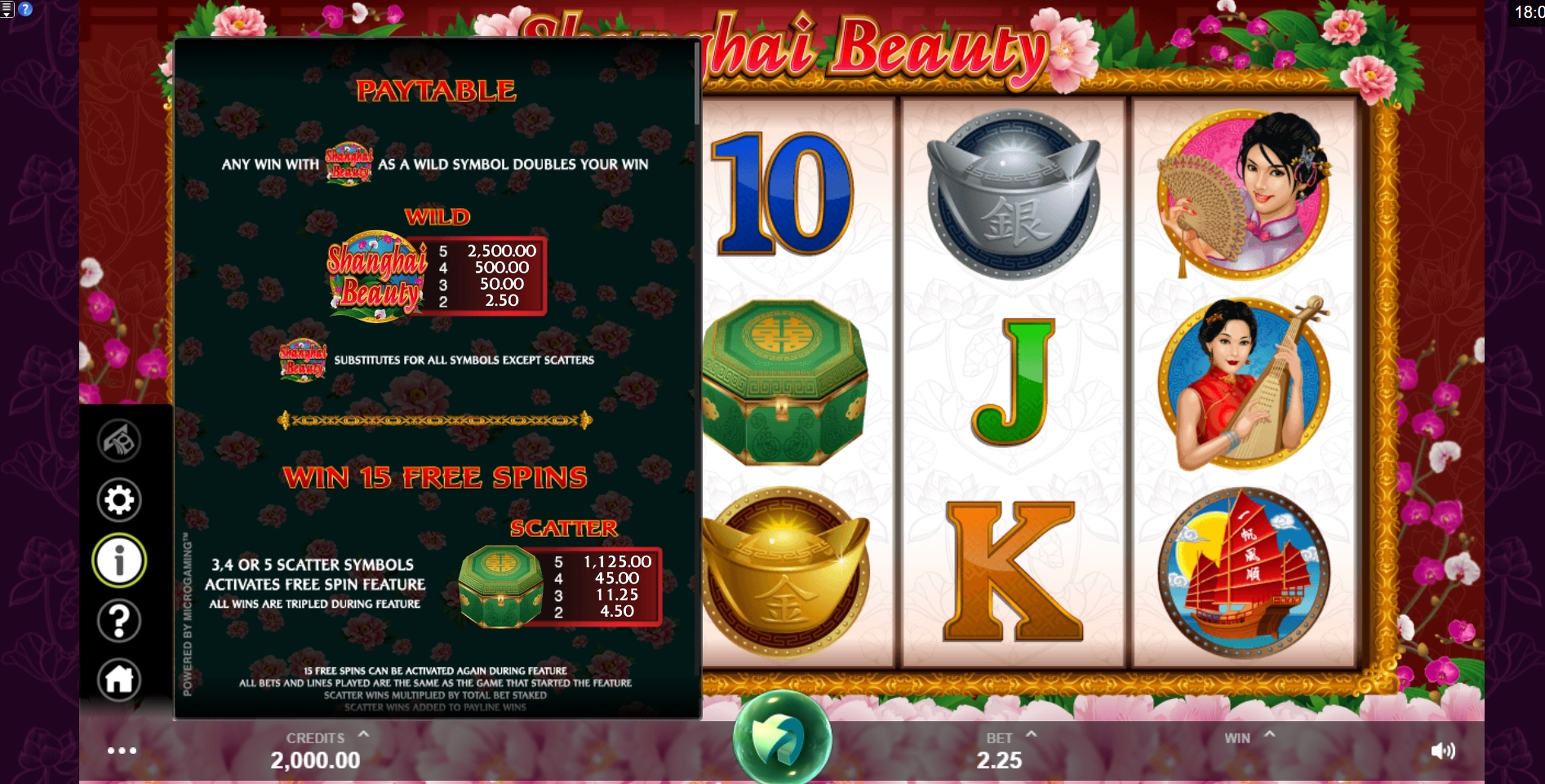 Info of Shanghai Beauty Slot Game by MahiGaming