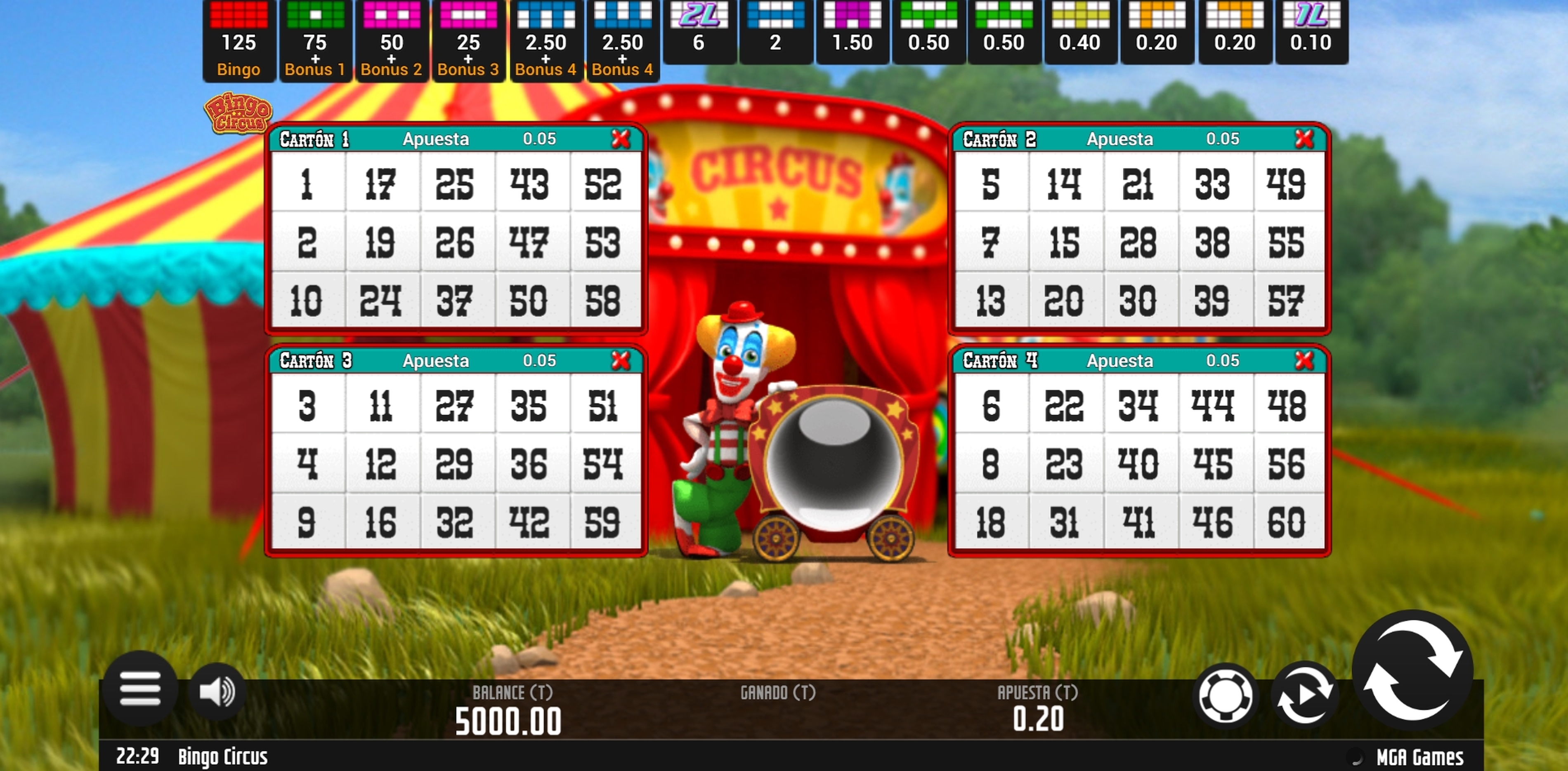Reels in Circus Bingo Slot Game by MGA