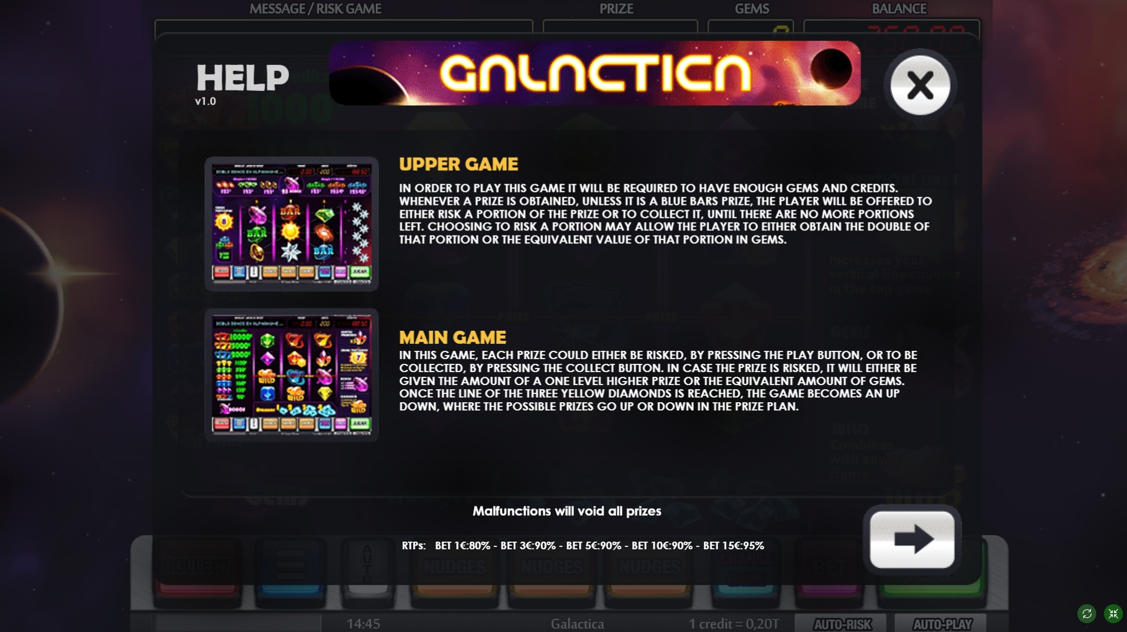 Info of Galactica Slot Game by MGA