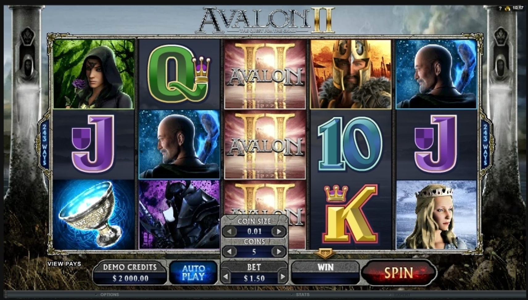 Reels in Avalon II Slot Game by Microgaming