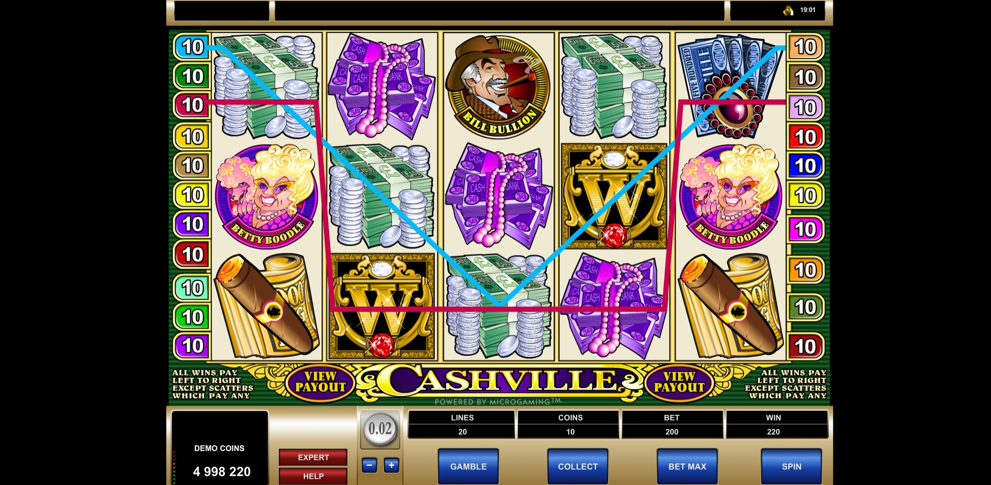 Win Money in Cashville Free Slot Game by Microgaming